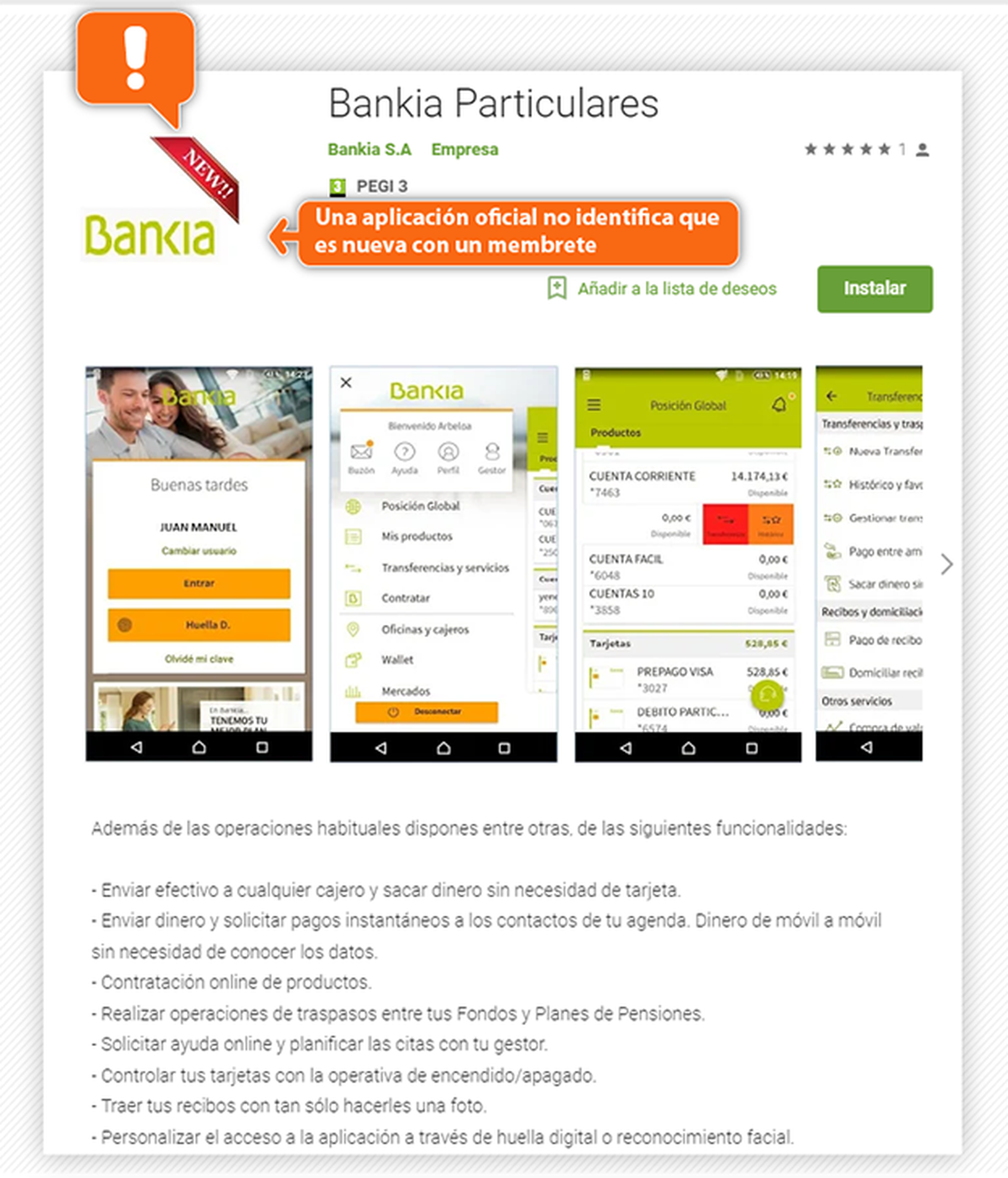 App falsa Bankia