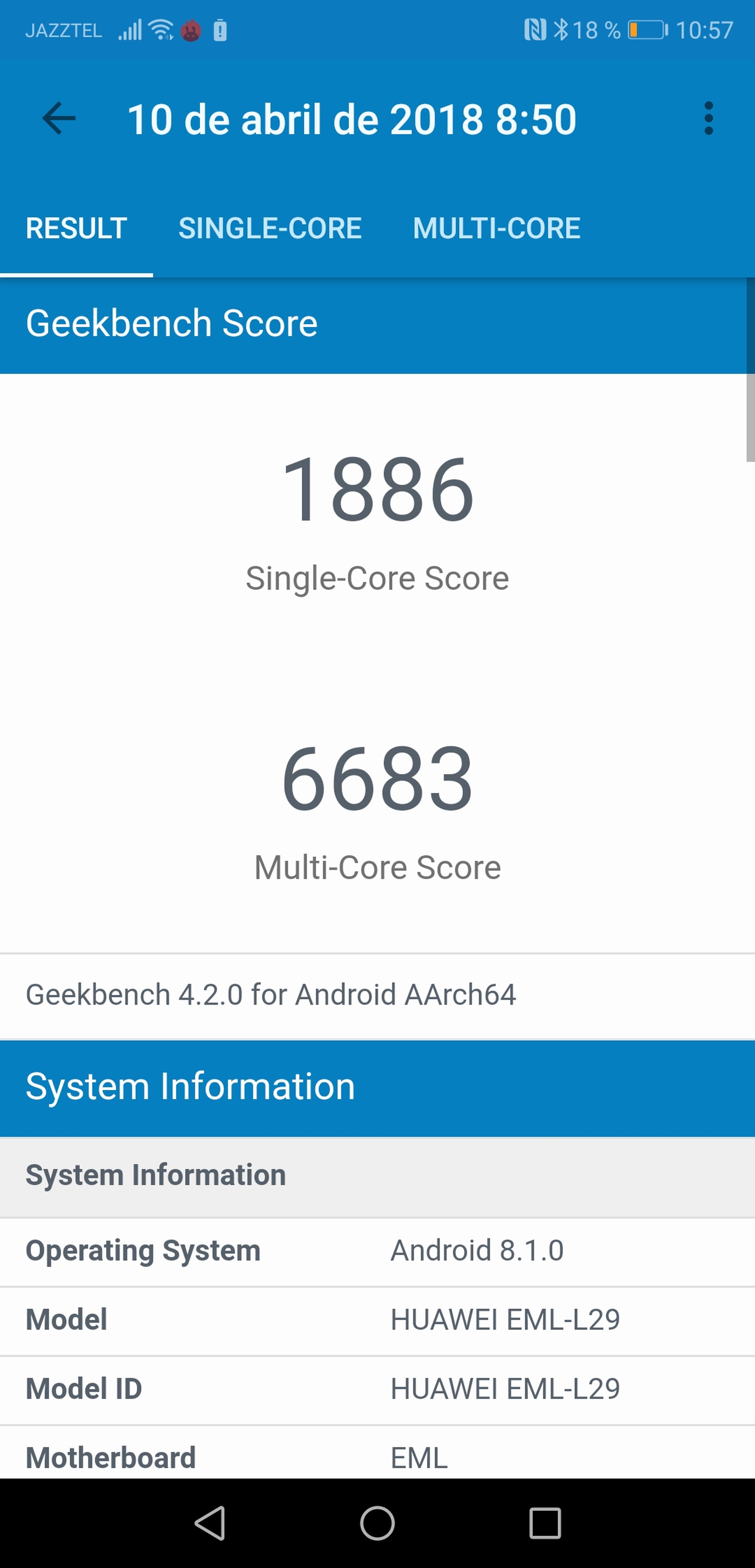 Pruebas de rendimiento del Huawei P20: AnTuTu, 3DMark y GeekBench 4