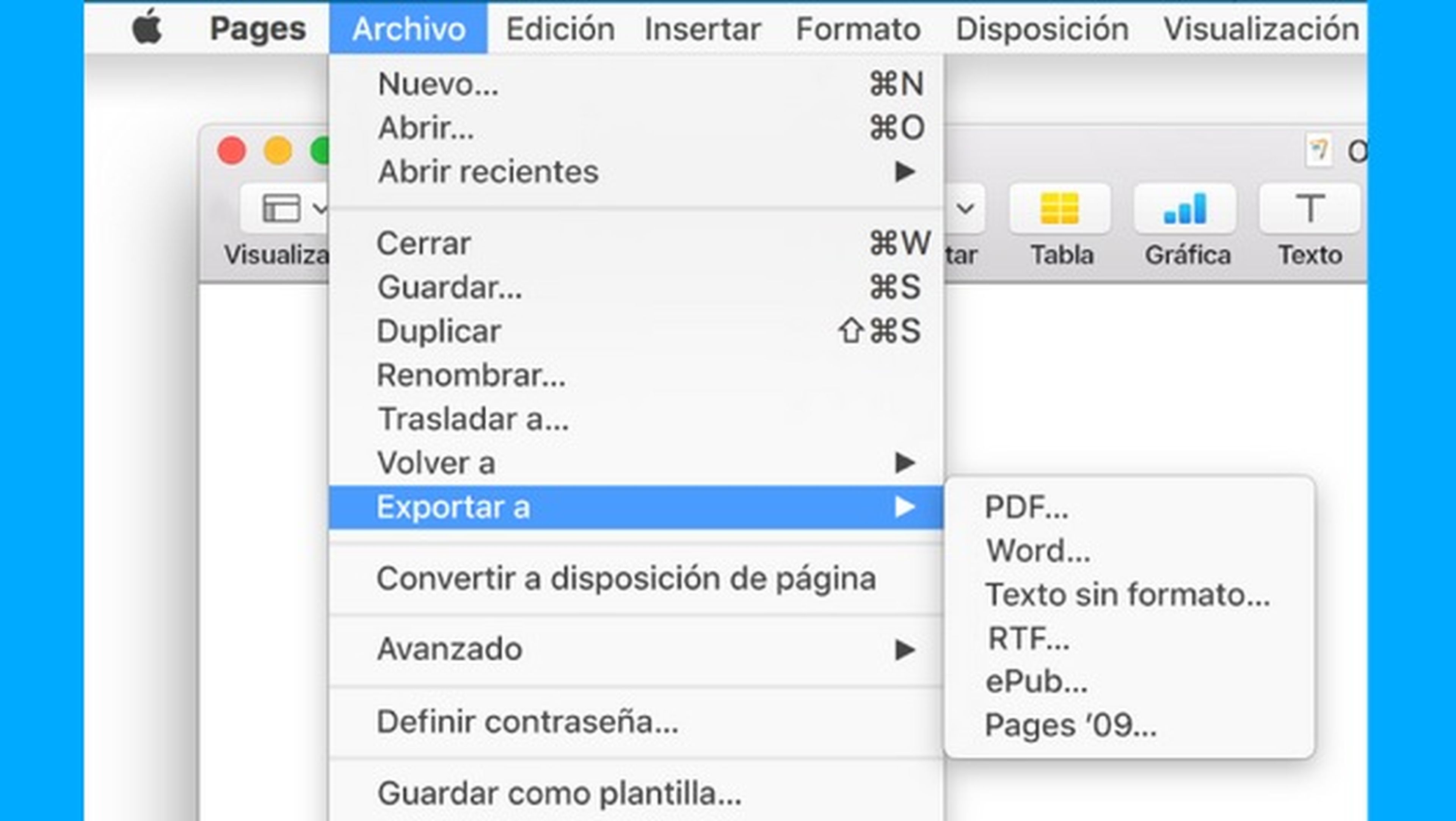 Cómo convertir un archivo PAGES a PDF