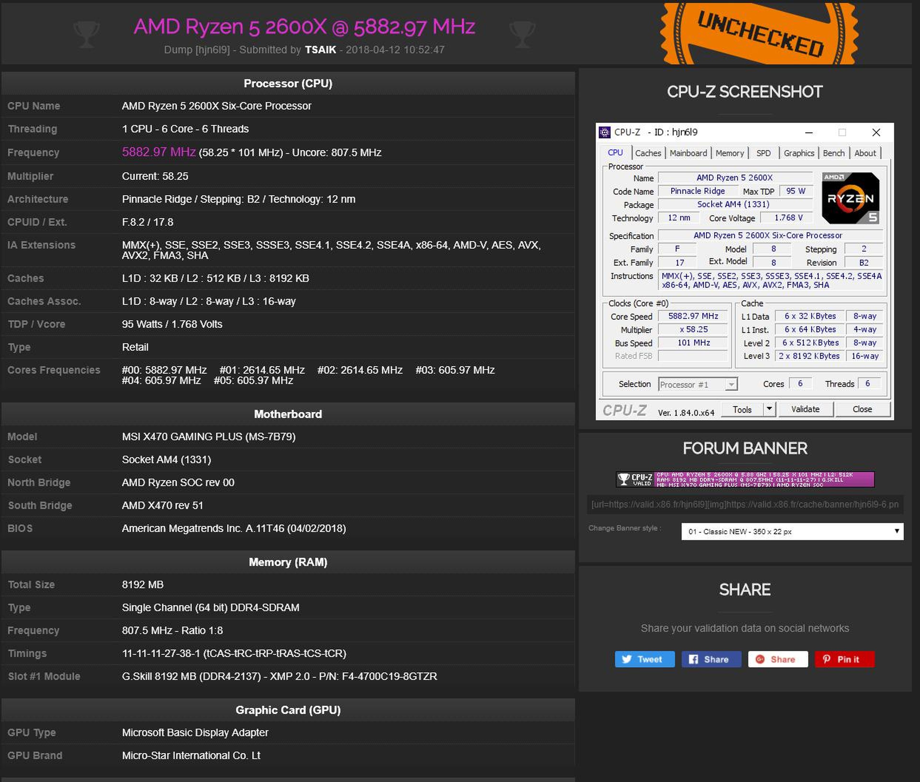 El AMD Ryzen 2700X supera los 5,8 GHz con este overclock extremo