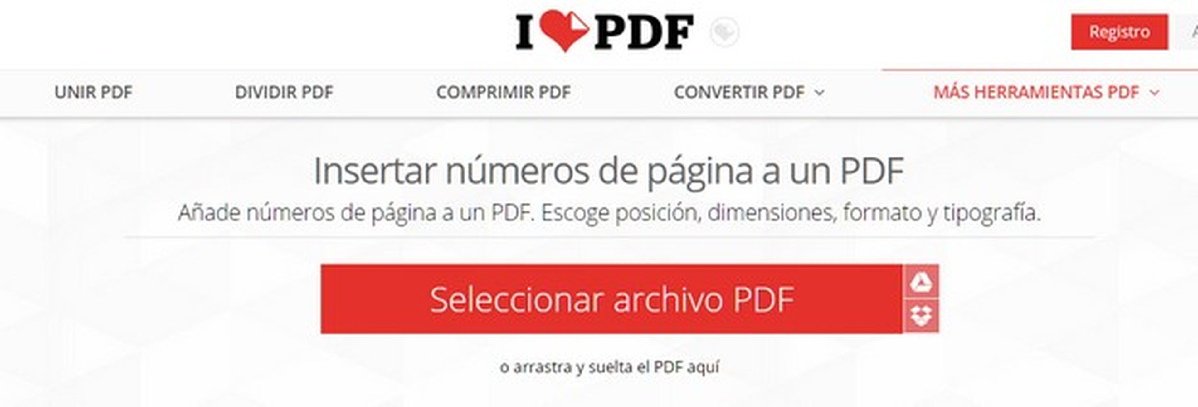 Cómo insertar números de página a un PDF