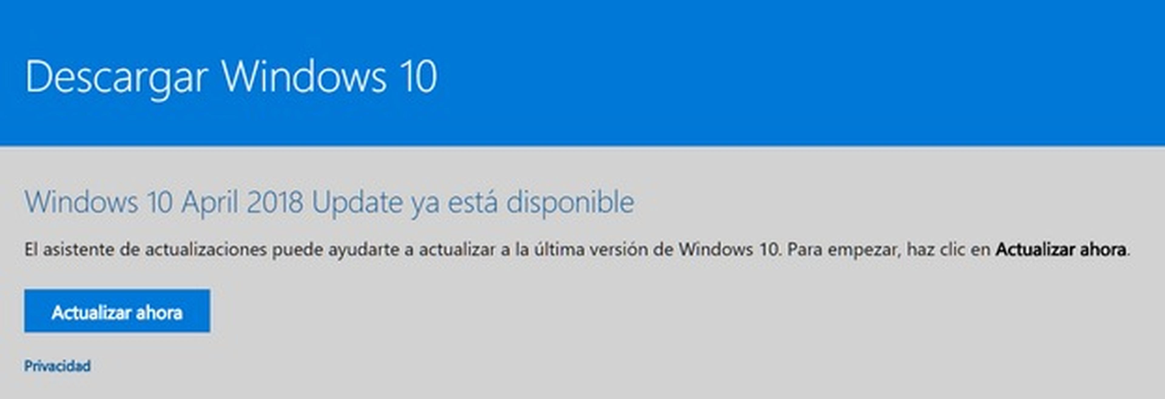 Ya puedes descargar Windows 10 April 2018 Update, te explicamos cómo