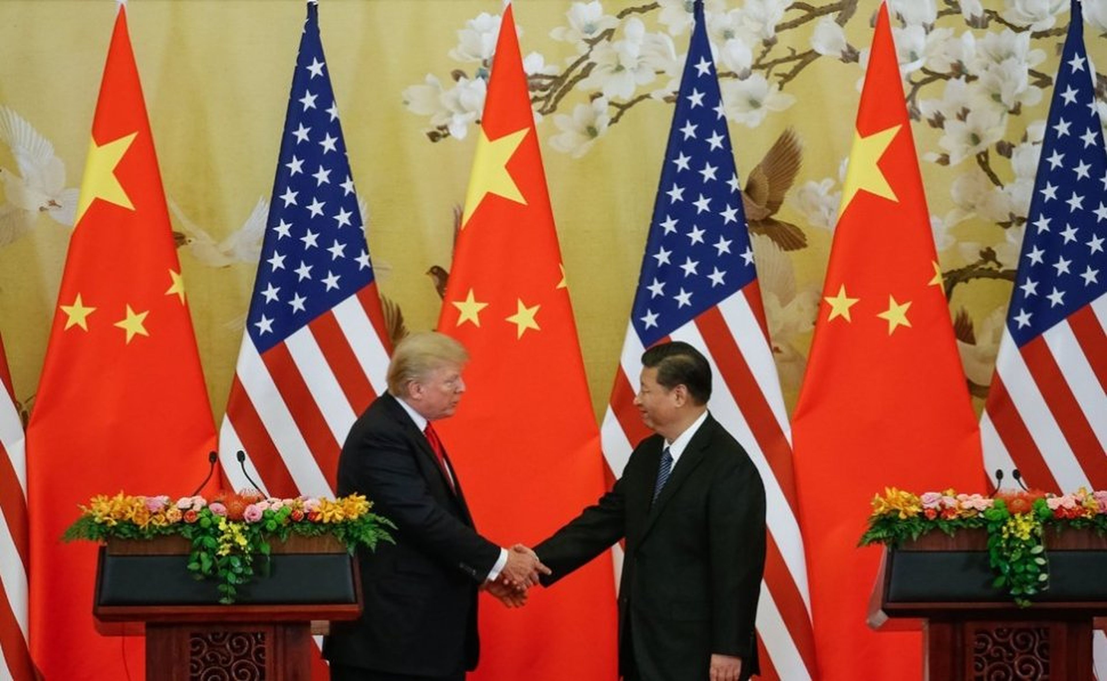 Trump y Xi Jinping durante una visita de Estado
