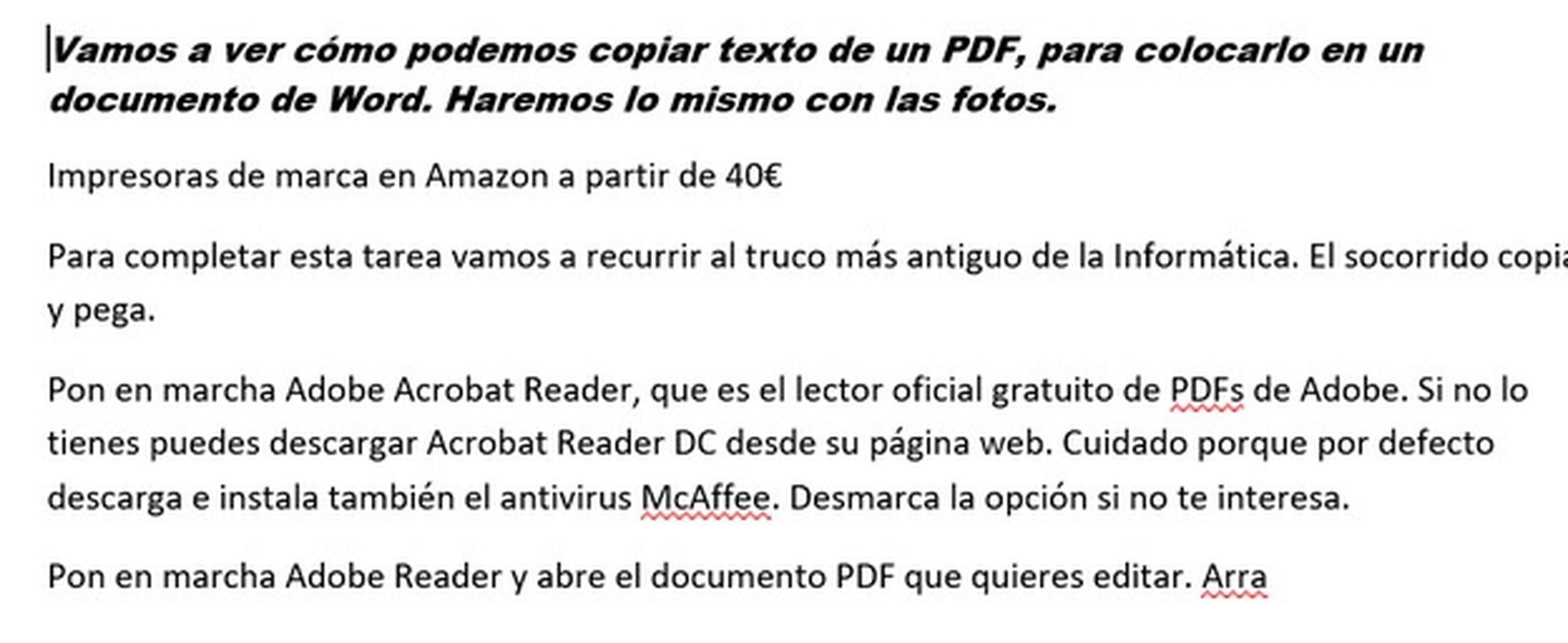 Cómo quitar el formato a un texto en Word