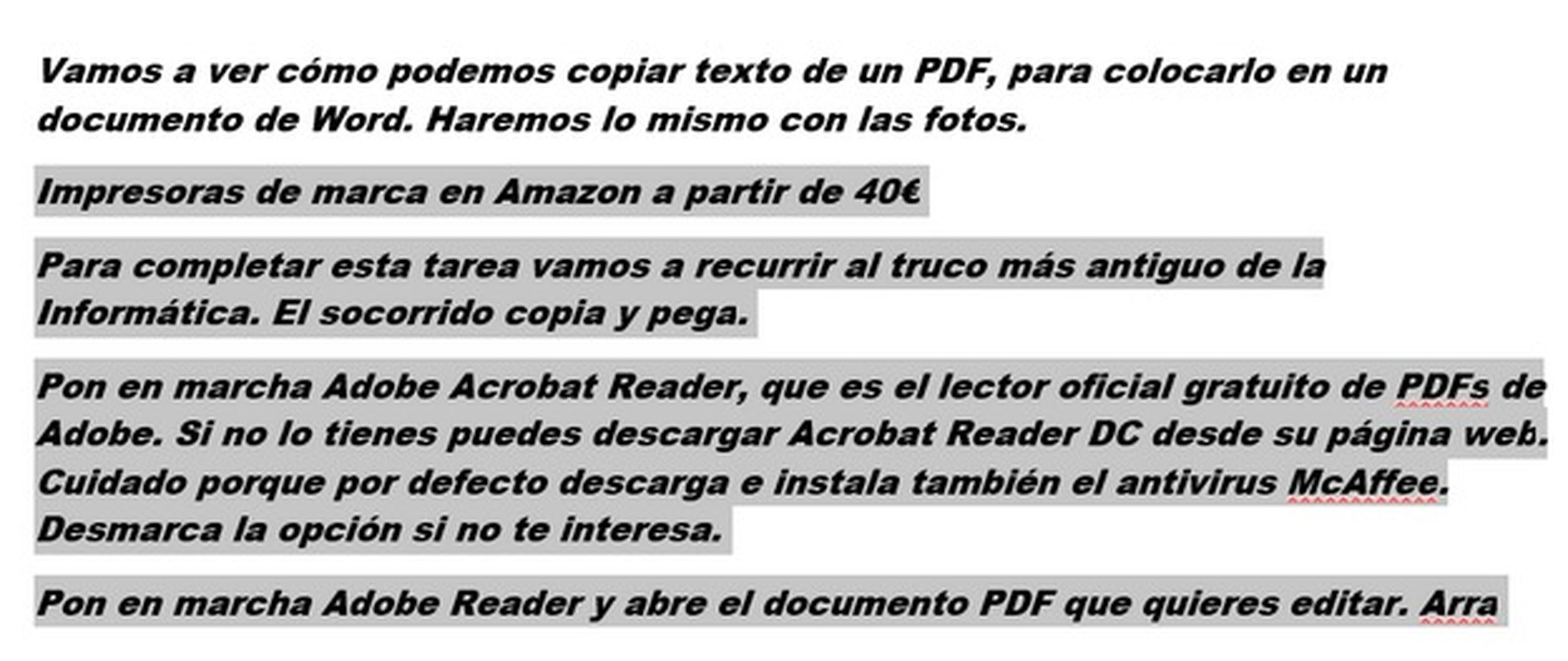 Cómo quitar el formato a un texto en Word