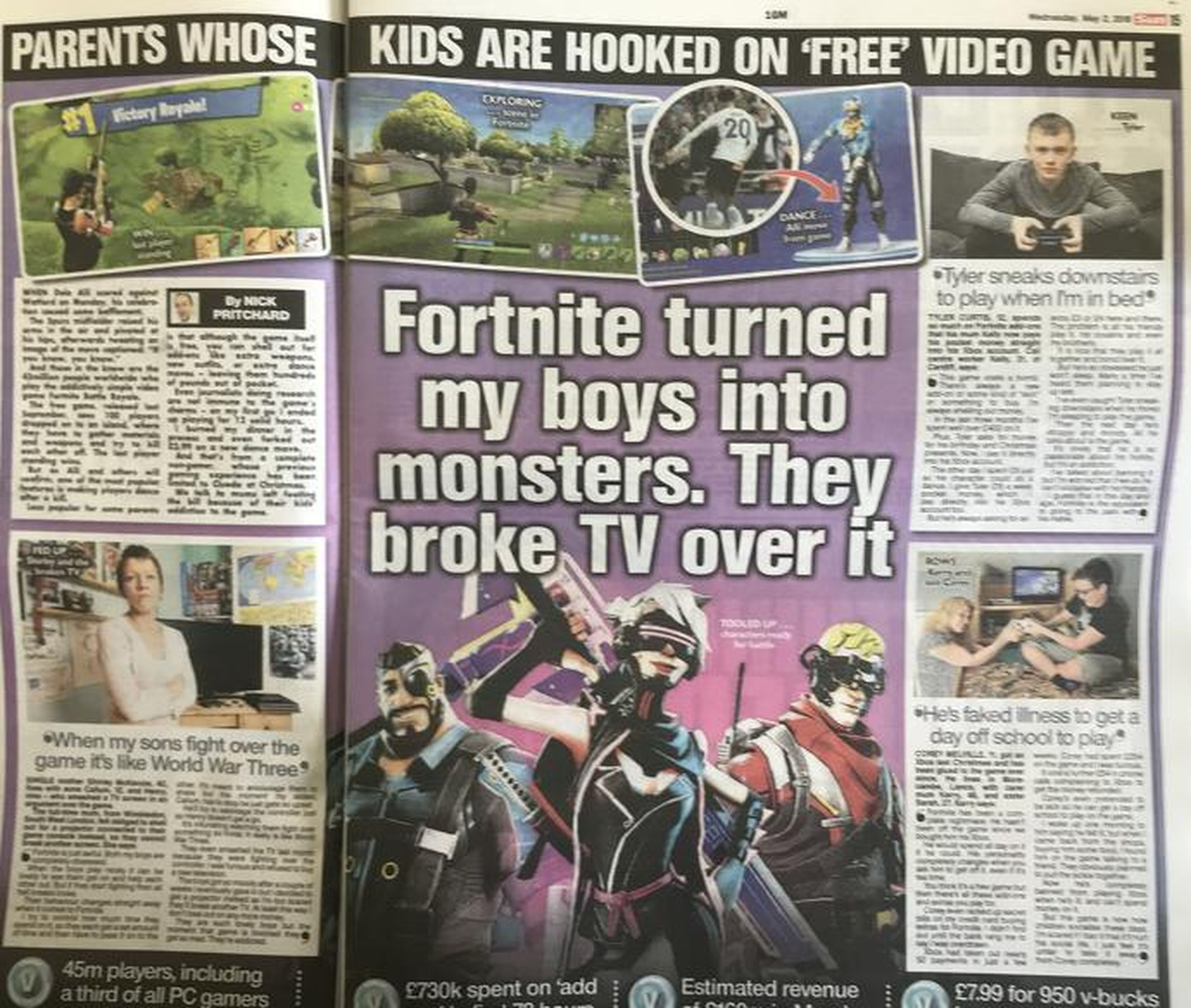La prensa británica ataca a Fortnite por ser adictivo y dañar a los niños