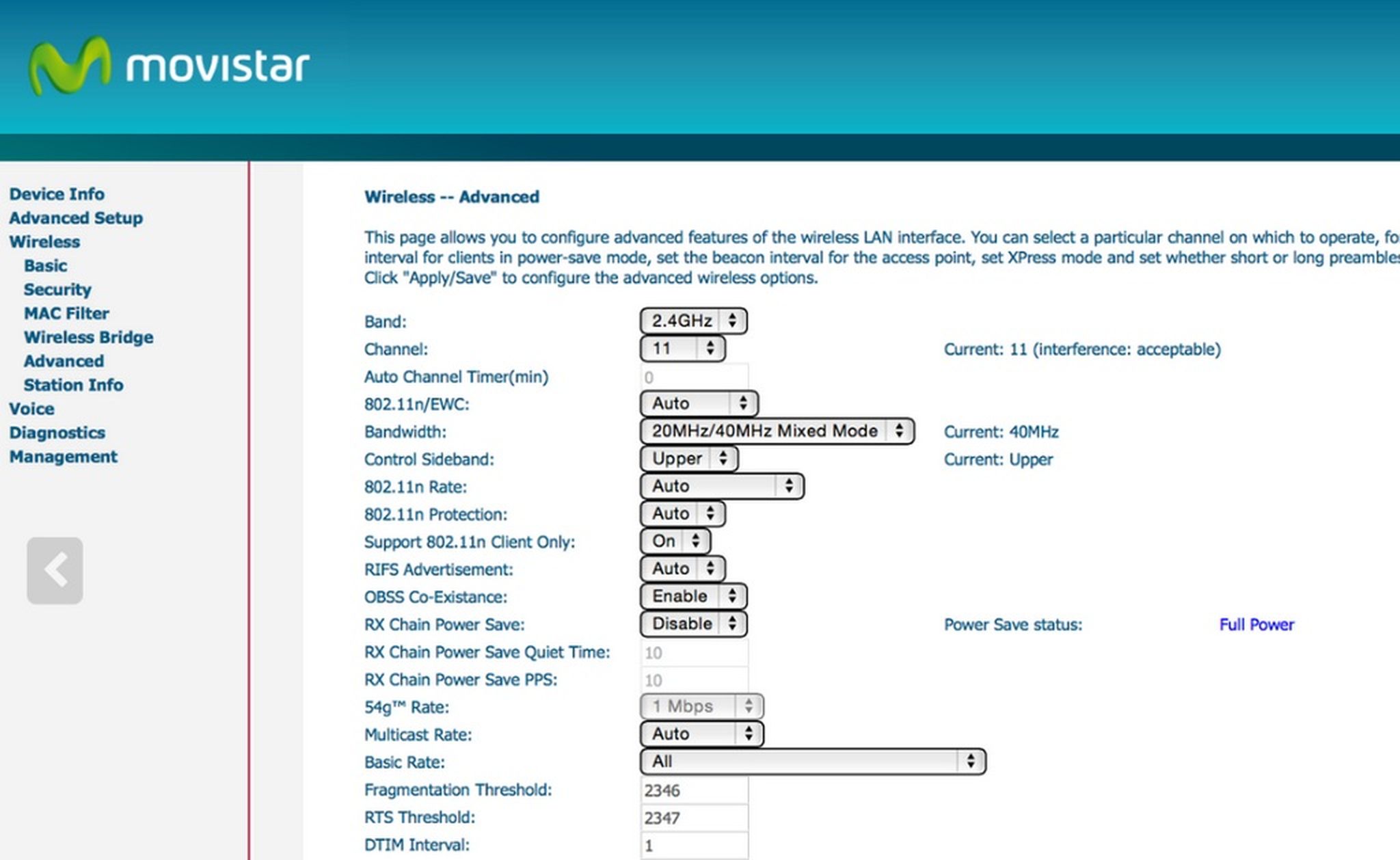 Router de Movistar Comtrend guía de uso