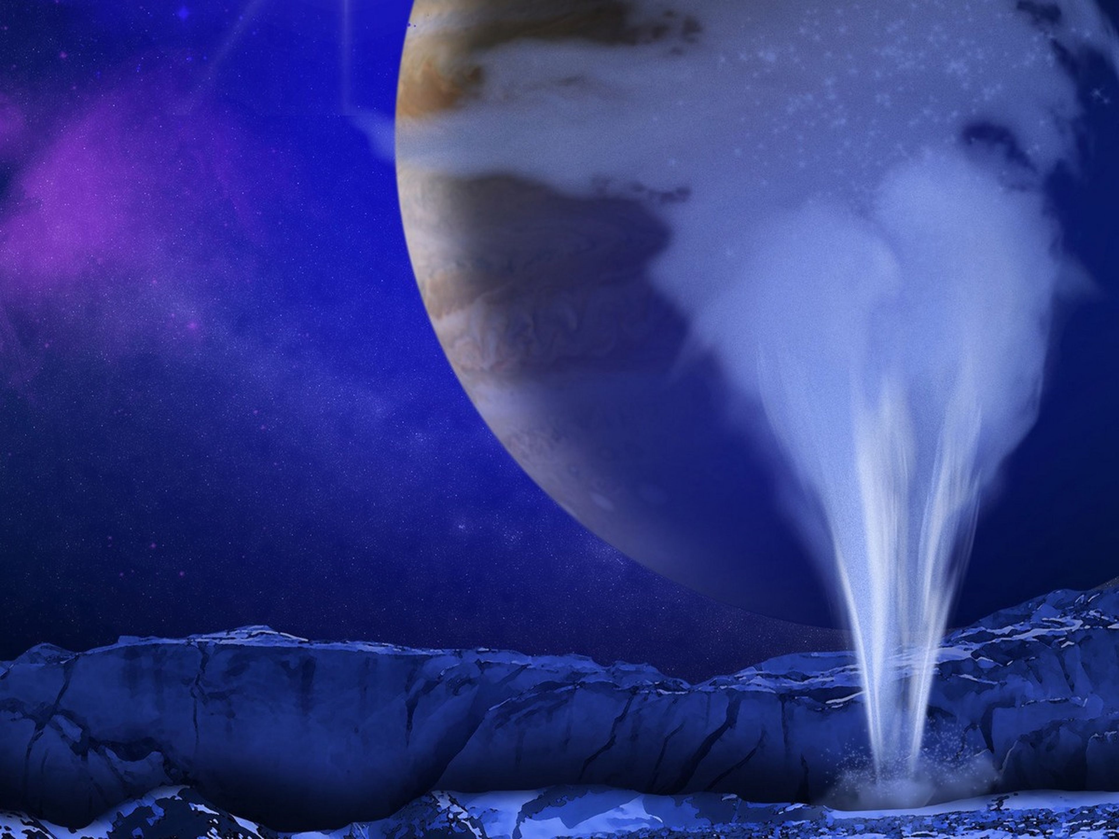 Géiseres de agua en la luna Europa