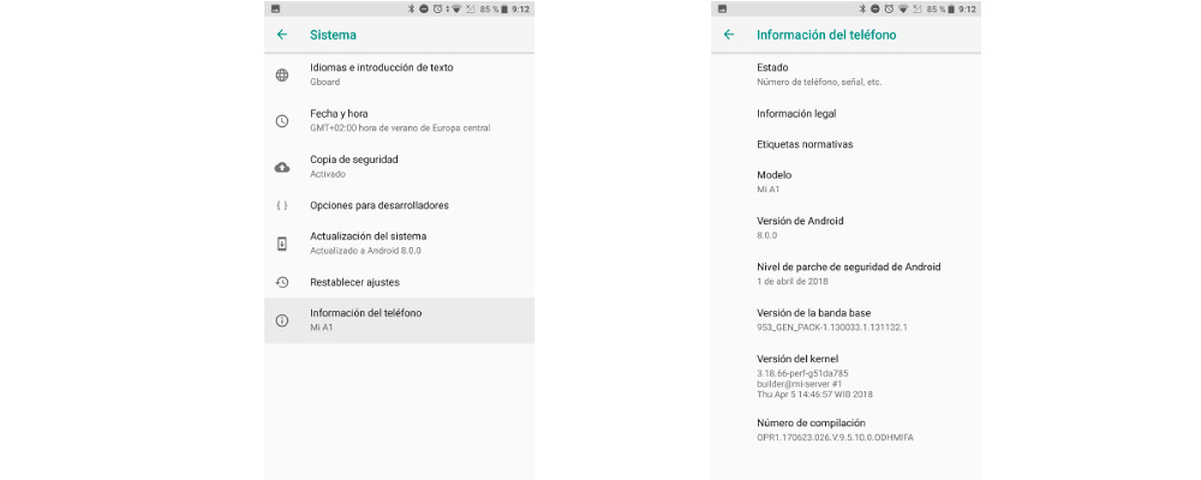 Mi A1: Version Android