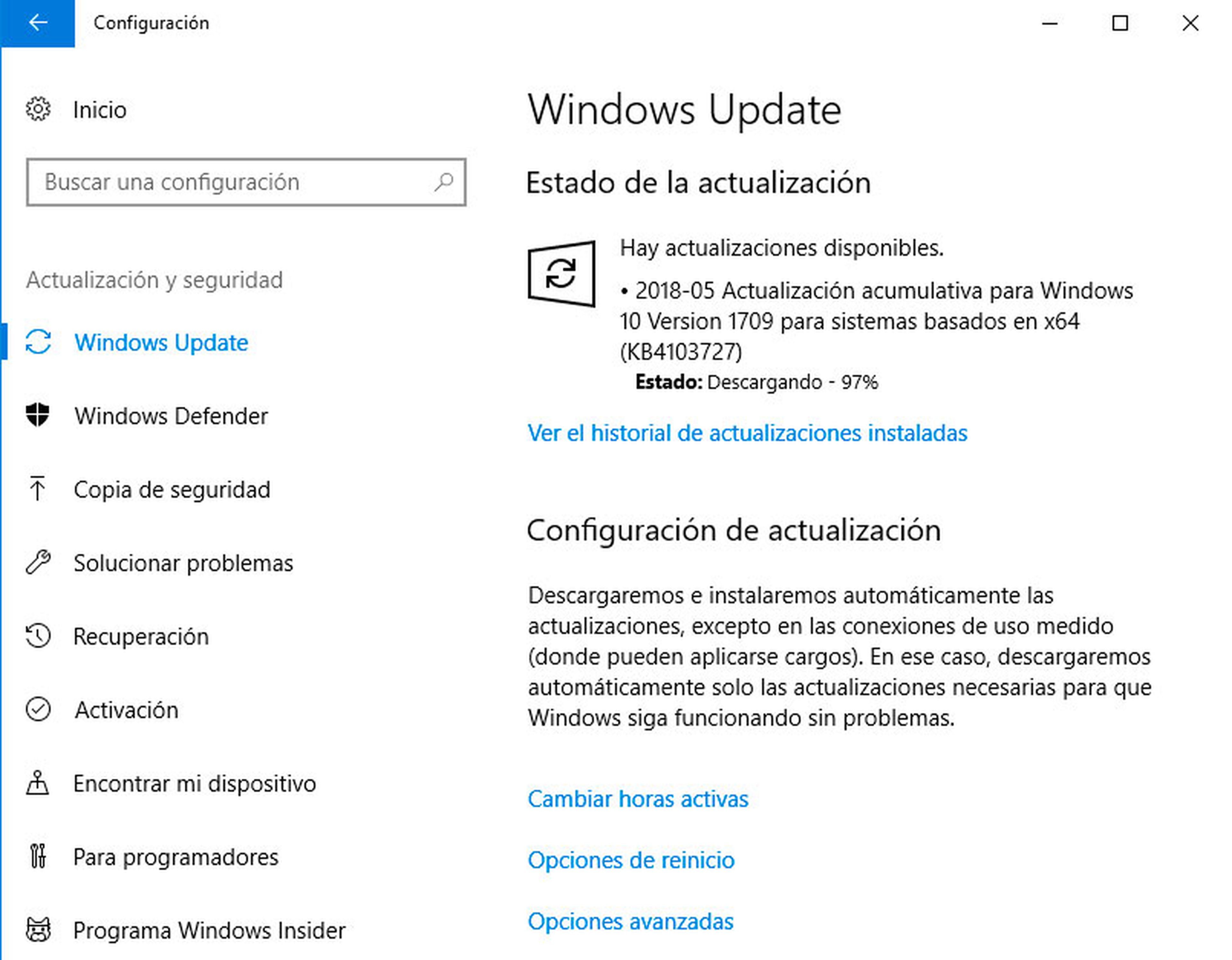 Actualización windows 10