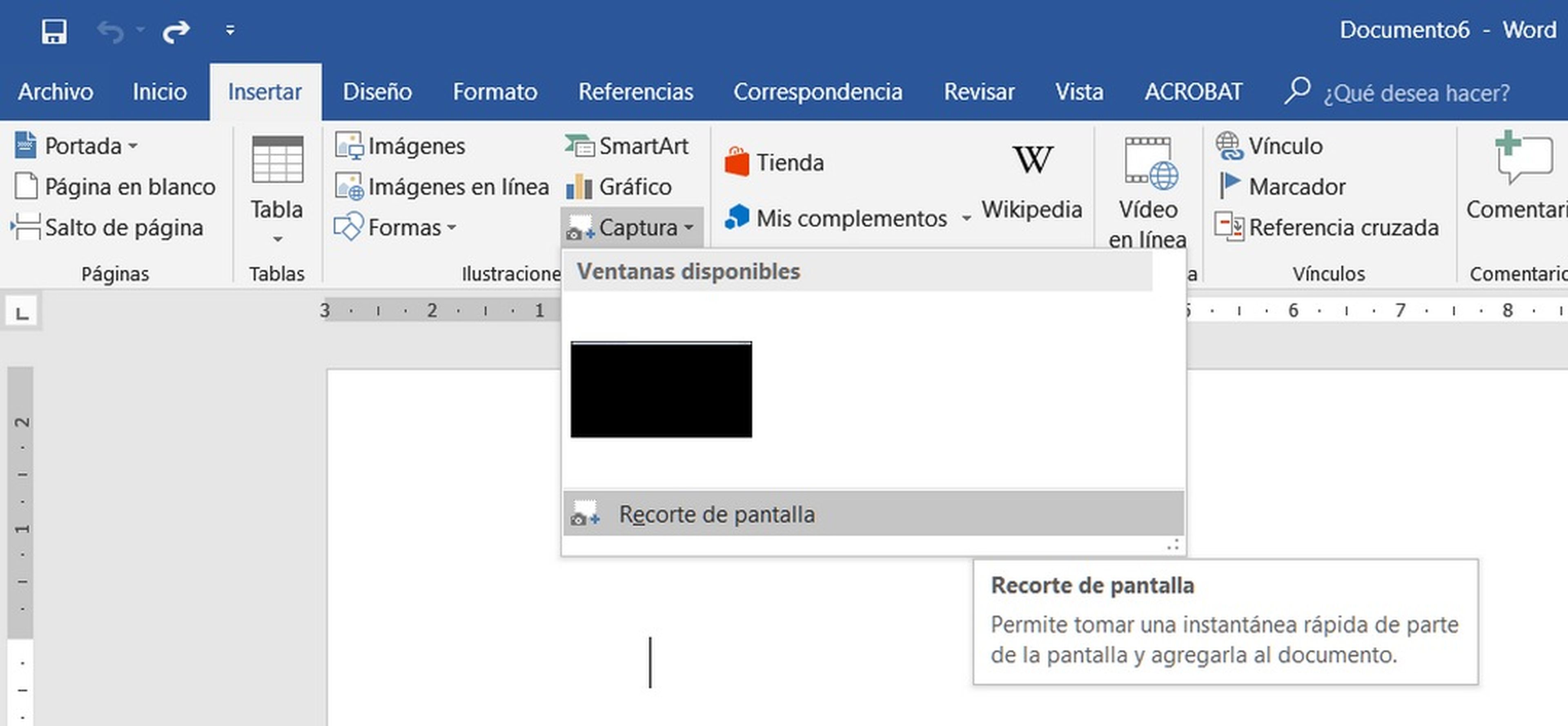 Cómo capturar una pantalla como imagen en Word