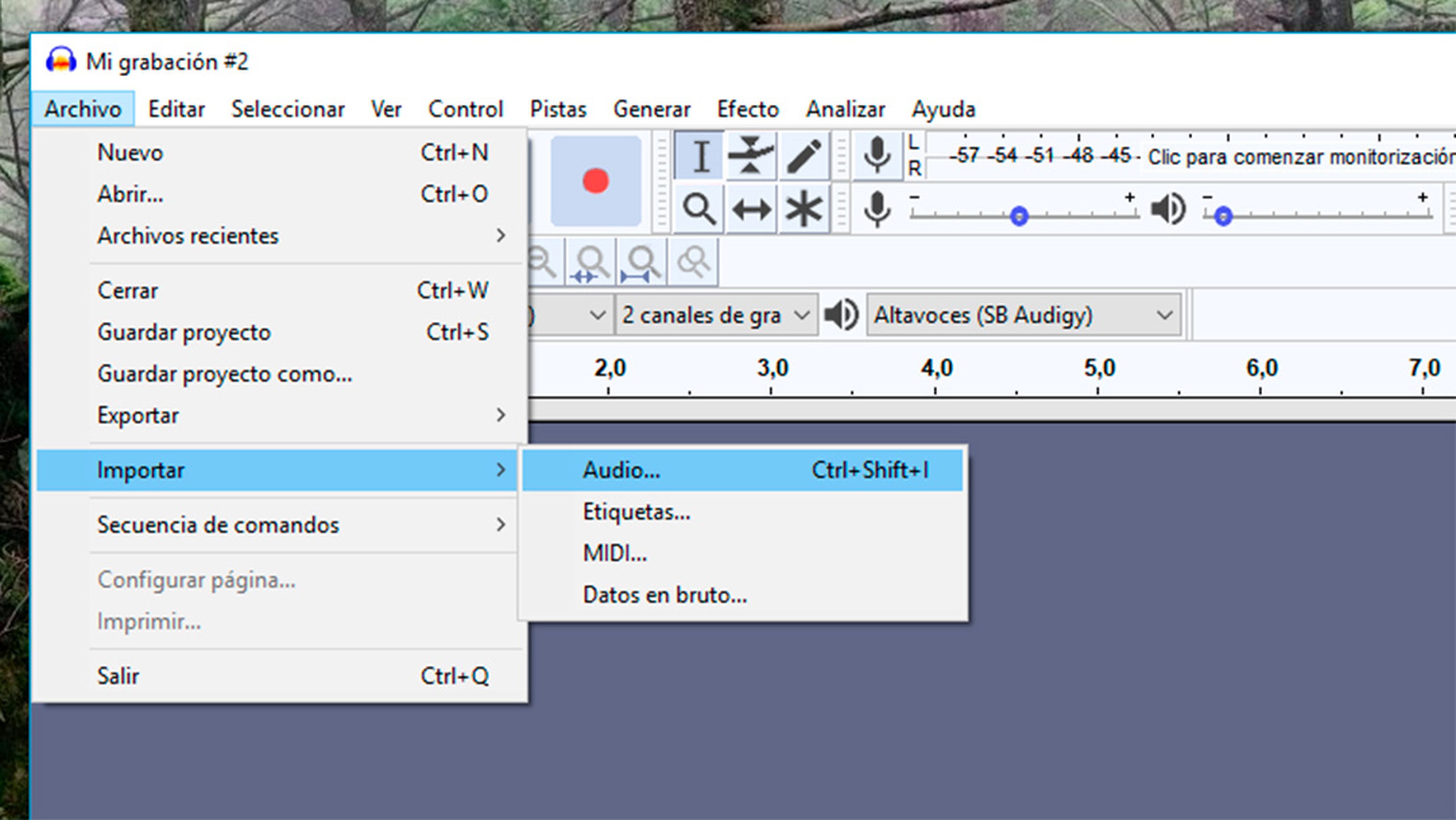 Eliminar ruido de fondo en pista de audio