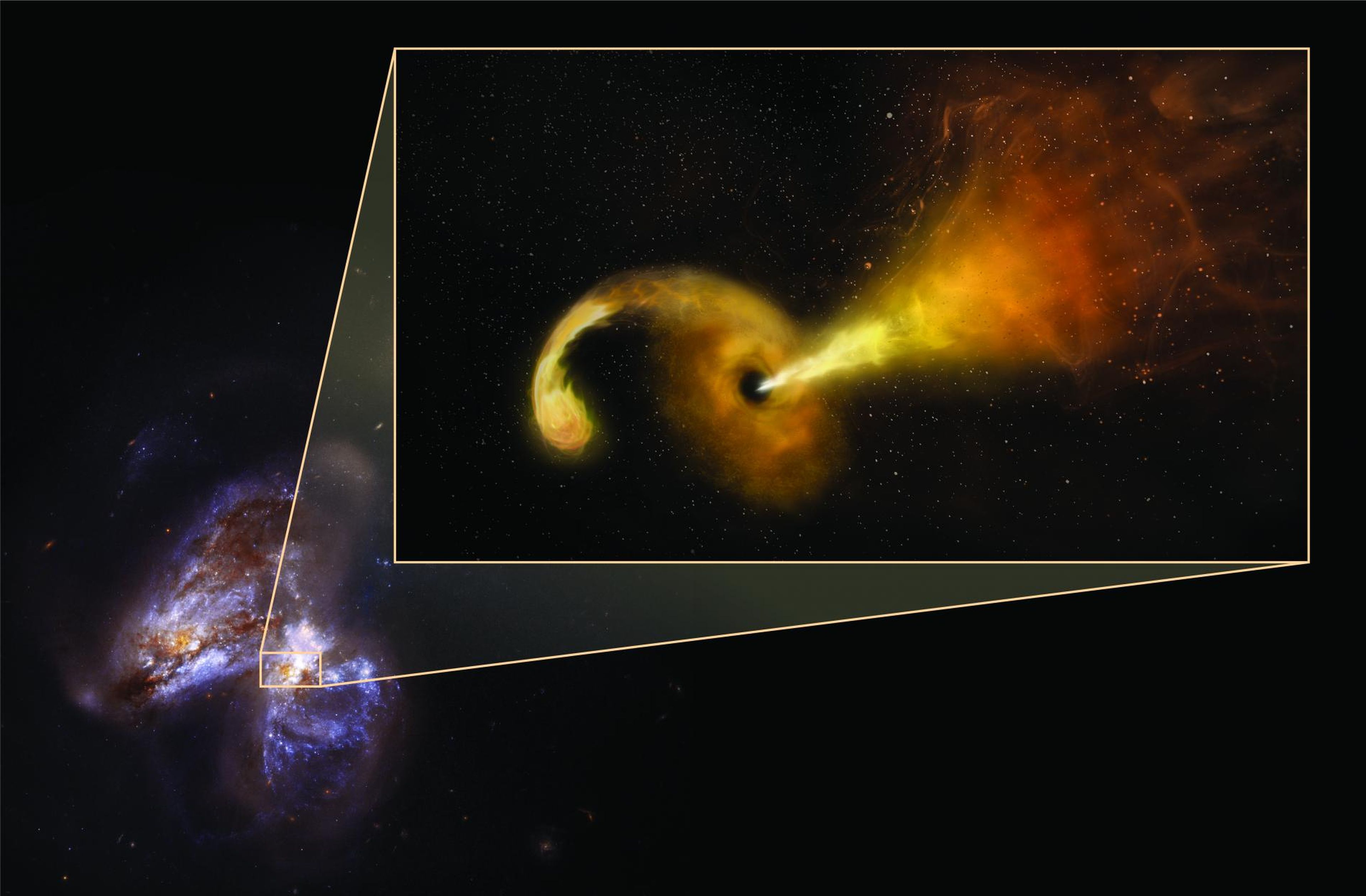 Simulación de un agujero negro desgarrando una estrella