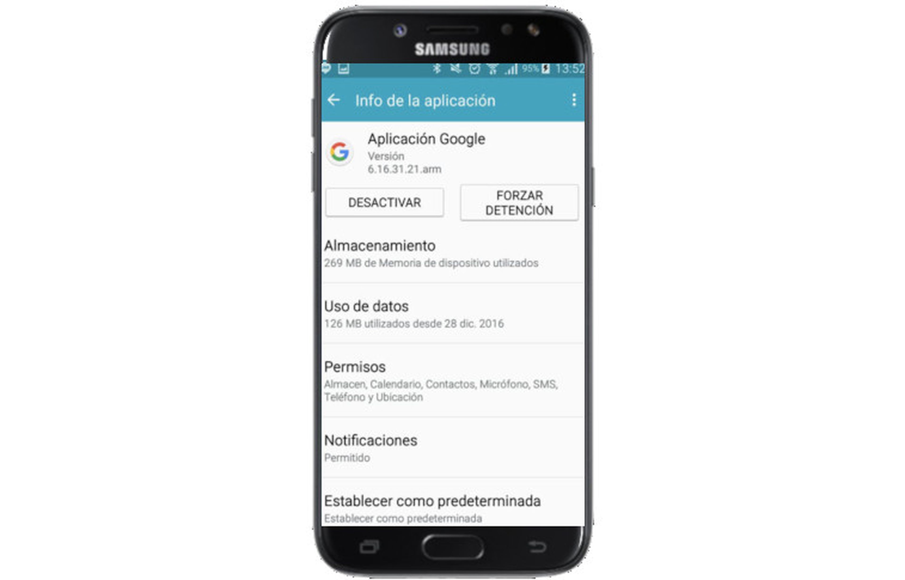 Galaxy J5 2017 - desactivar App