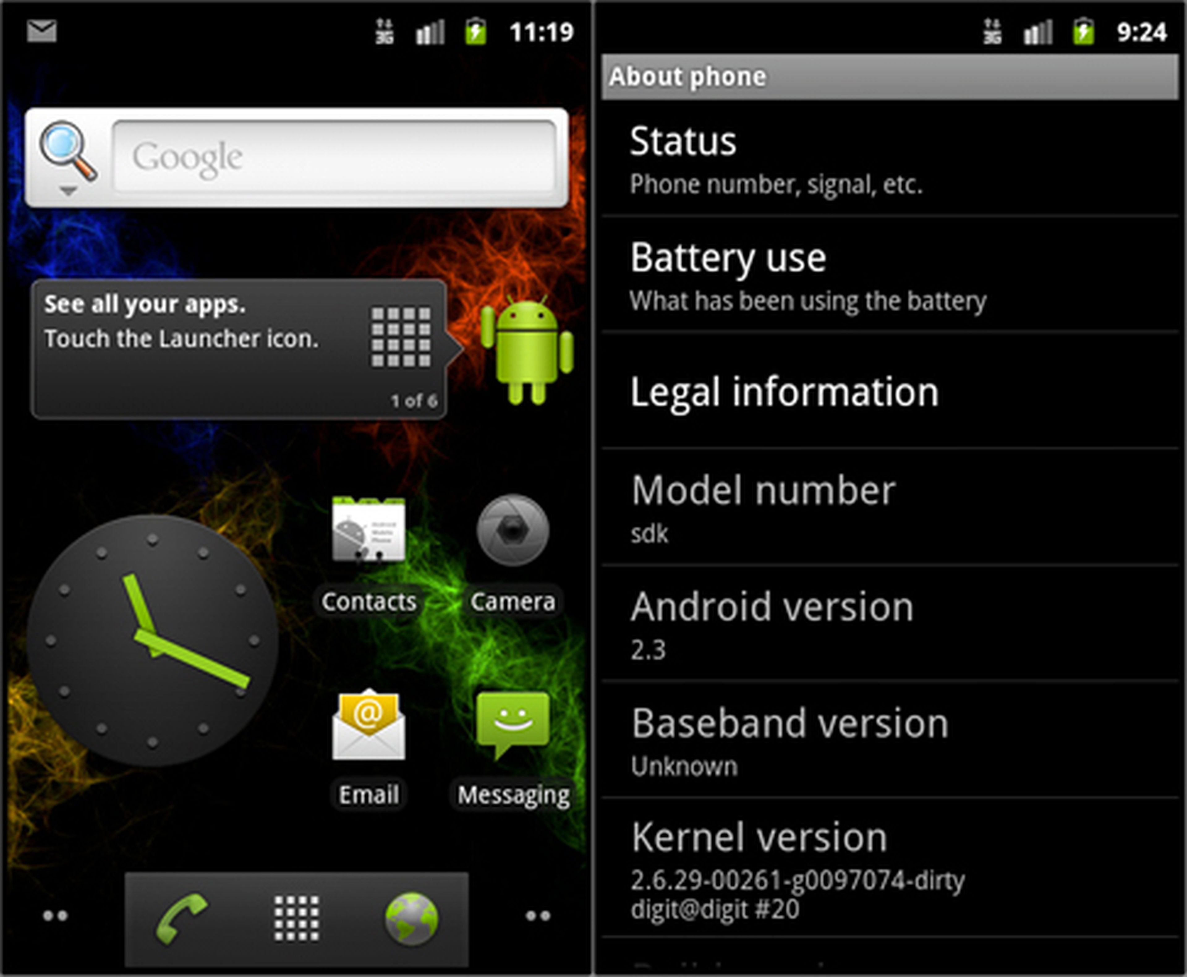 Los temas oscuros fueron una constante en Android 2.