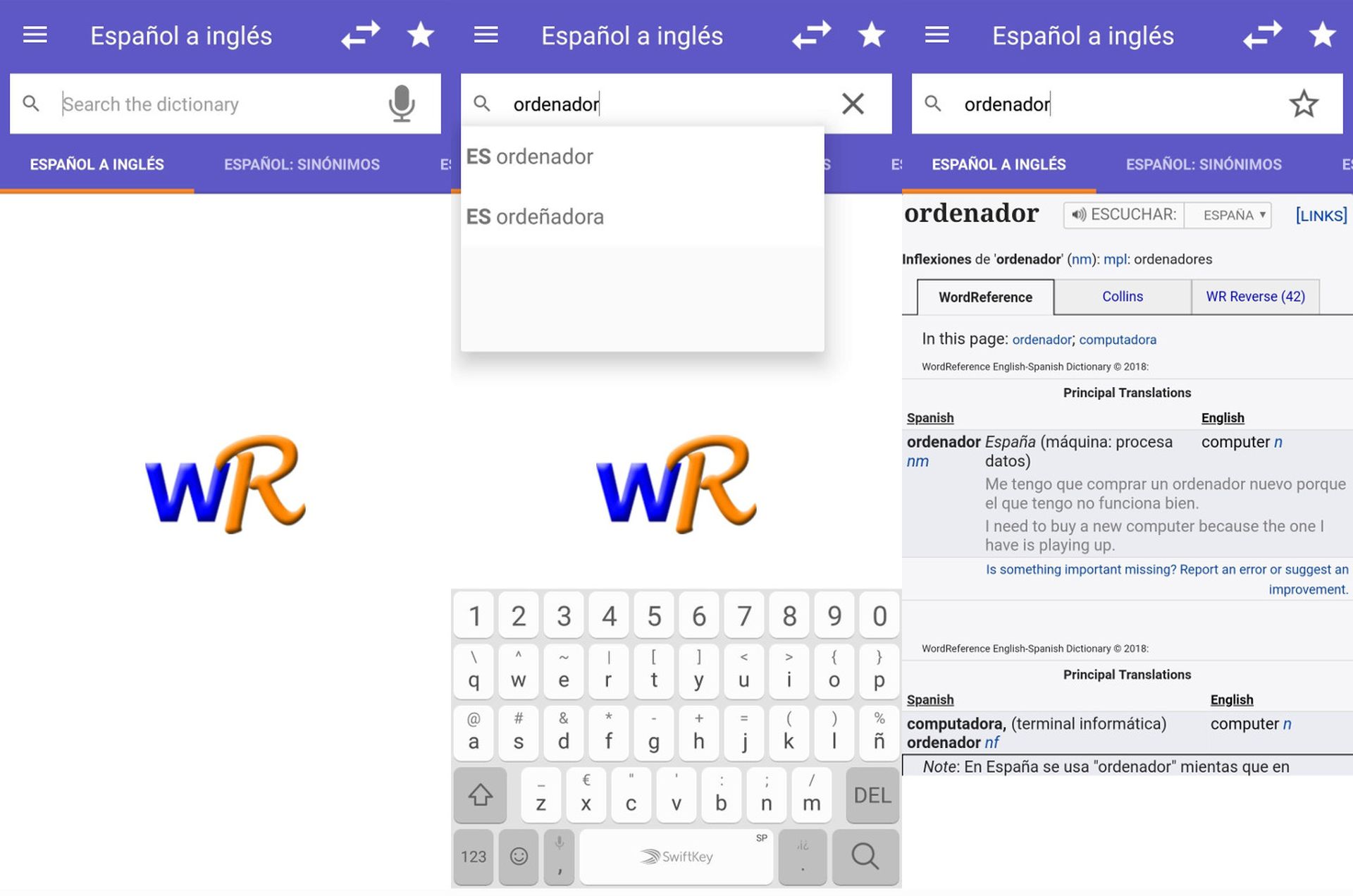 Así funciona la aplicación de WordReference para el móvil