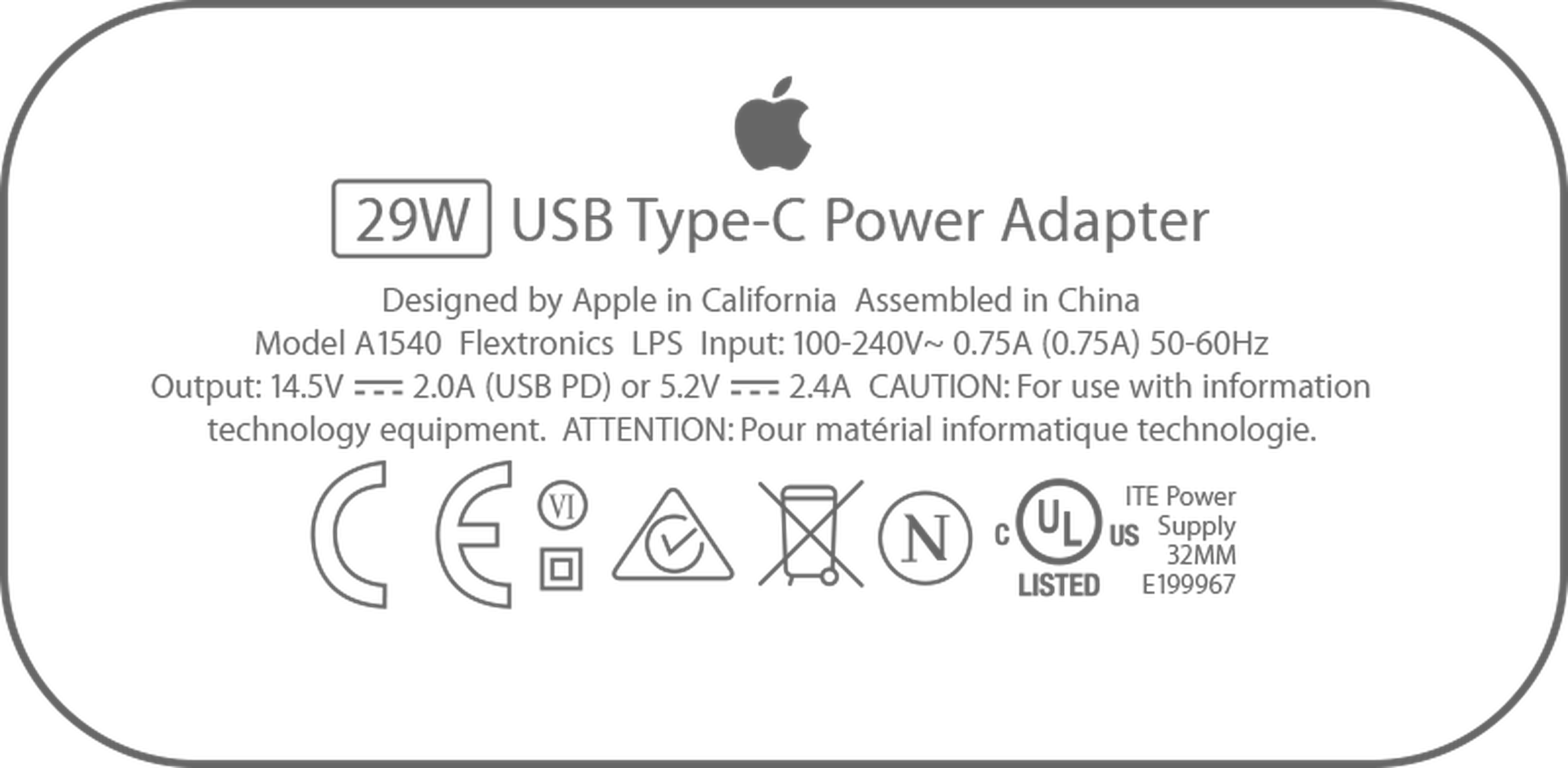 Cargador Apple USB-C