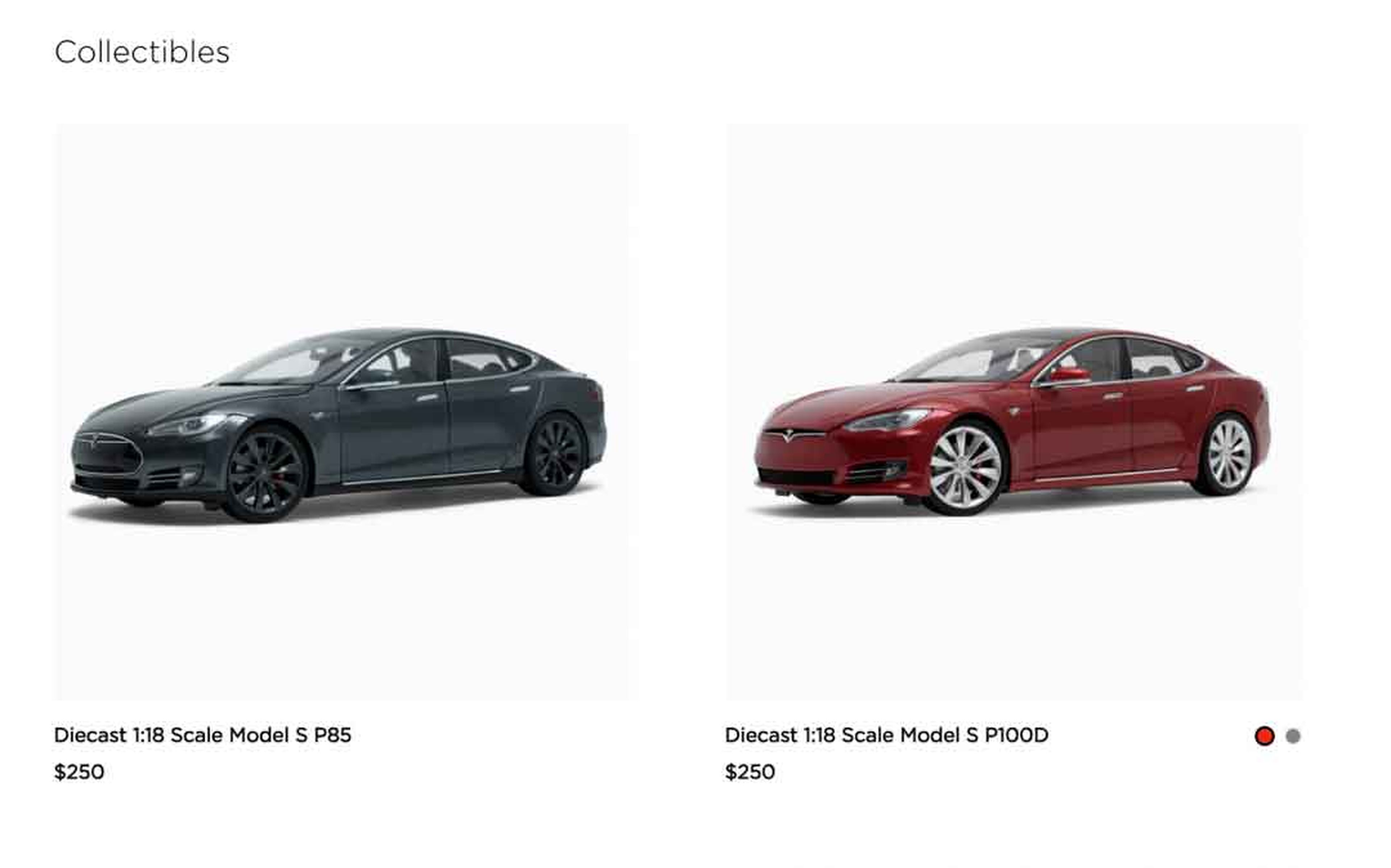 Maquetas de los coches de Tesla