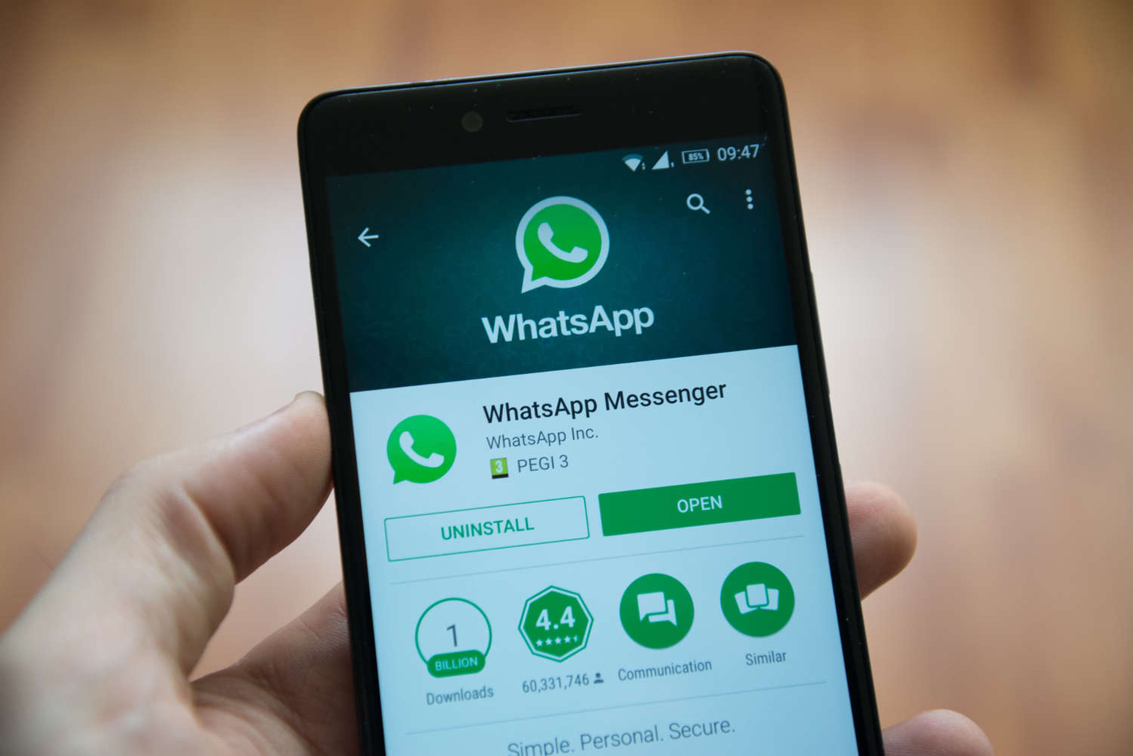 Aplicación de WhatsApp en móvil Android
