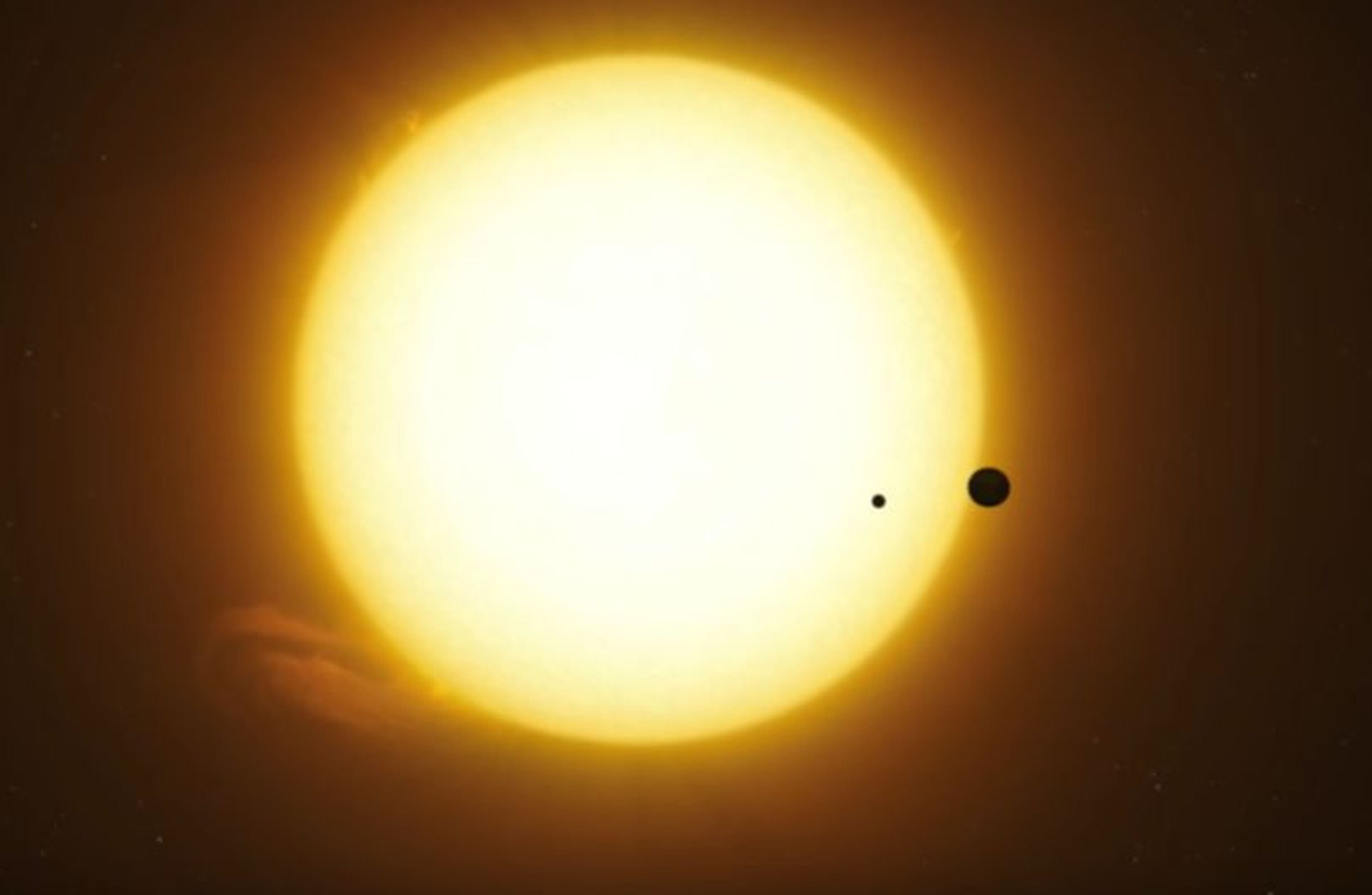 Planeta Kepler-1625b y su luna
