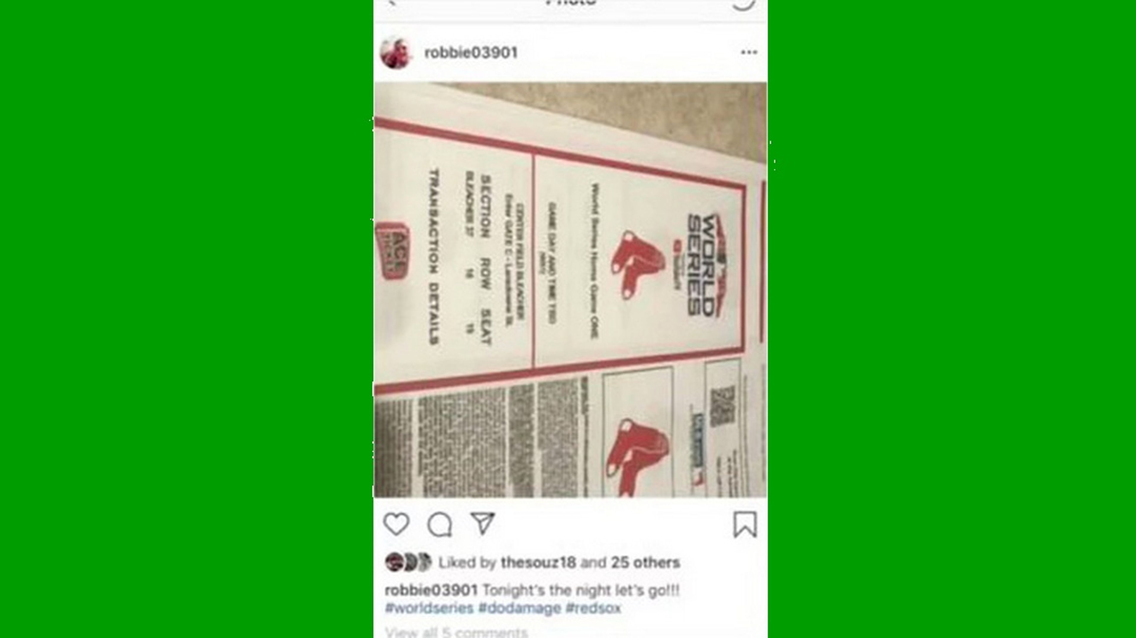 Le roban la roban las entradas de beisbol de 650 dólares por subir la foto a Instagram