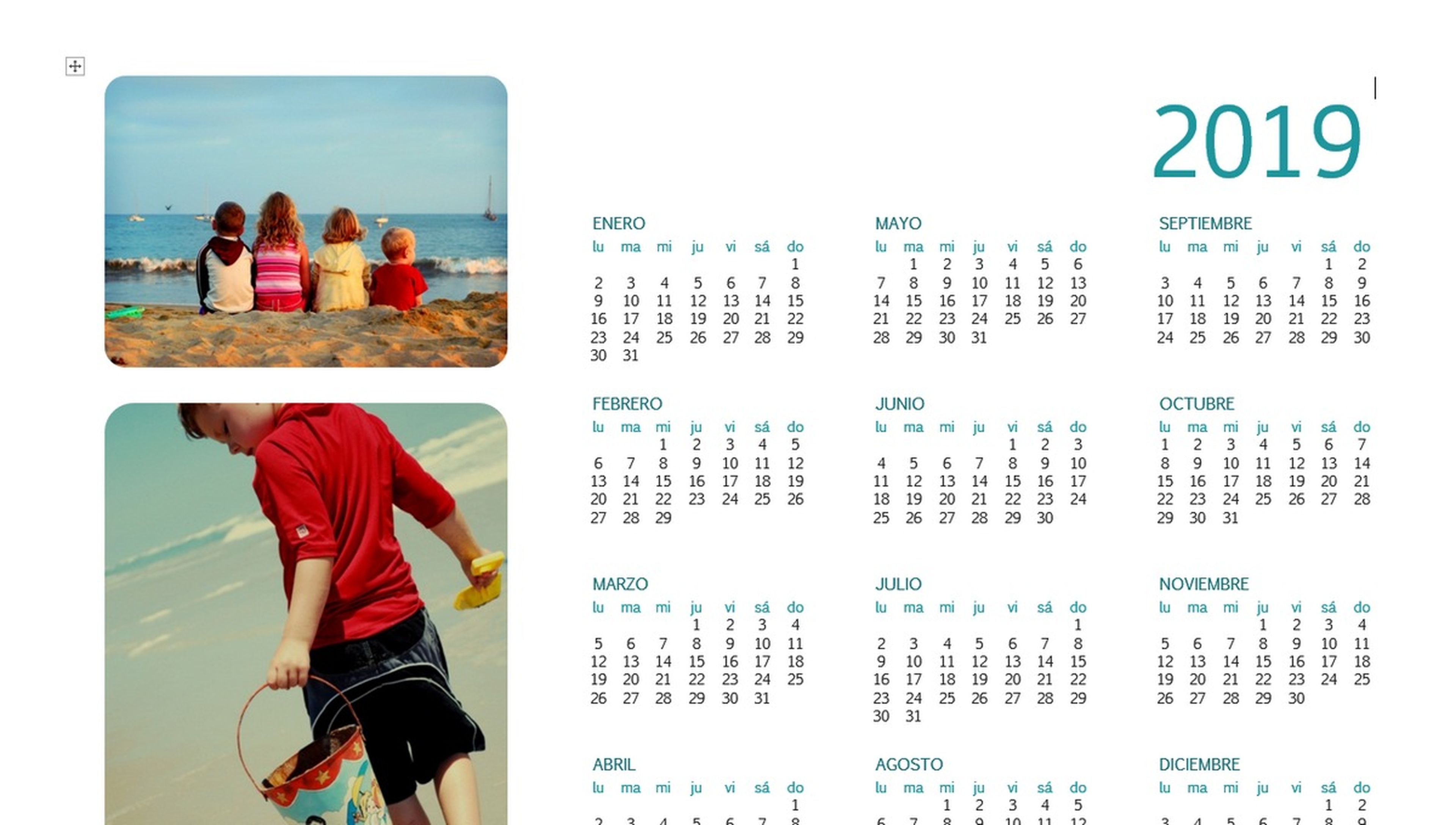 Descarga el Calendario 2019: plantillas, imágenes y diferentes formatos