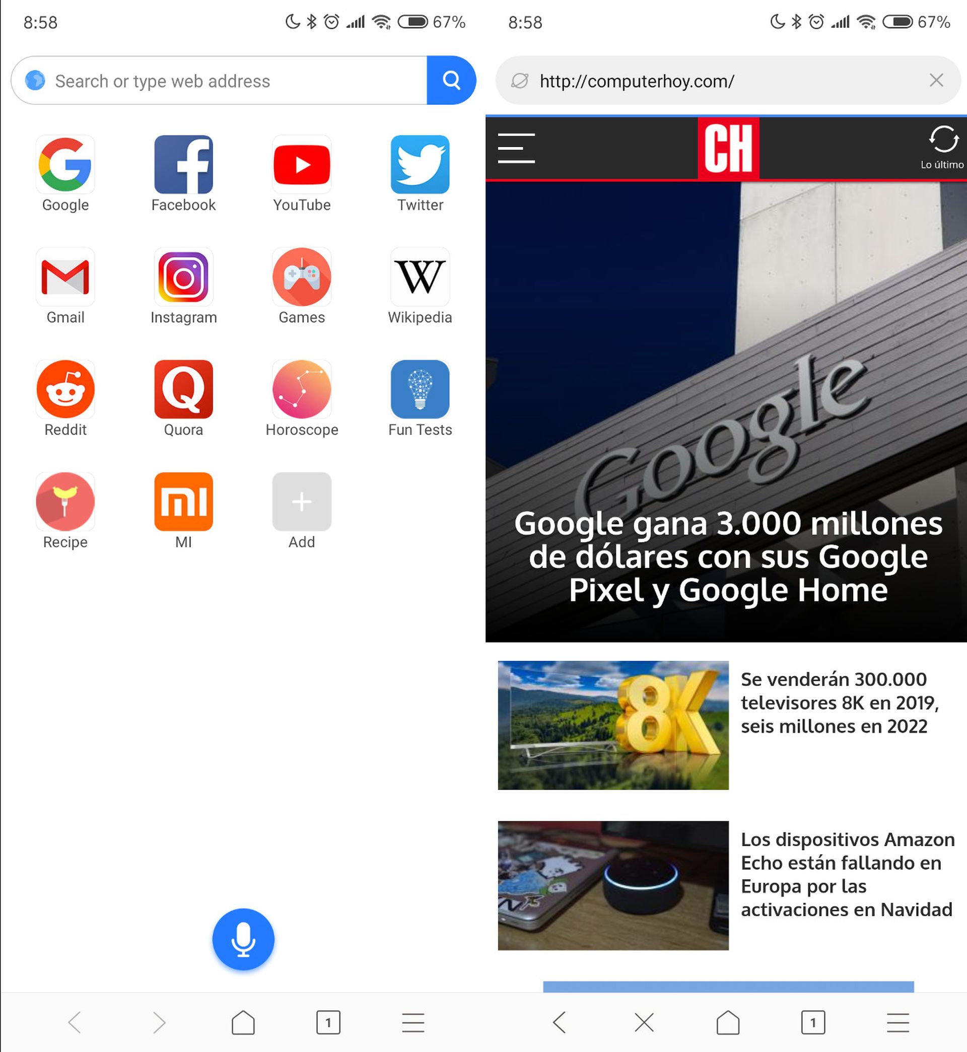 Mint Browser así es el navegador ligero de Xiaomi que ya está en Android