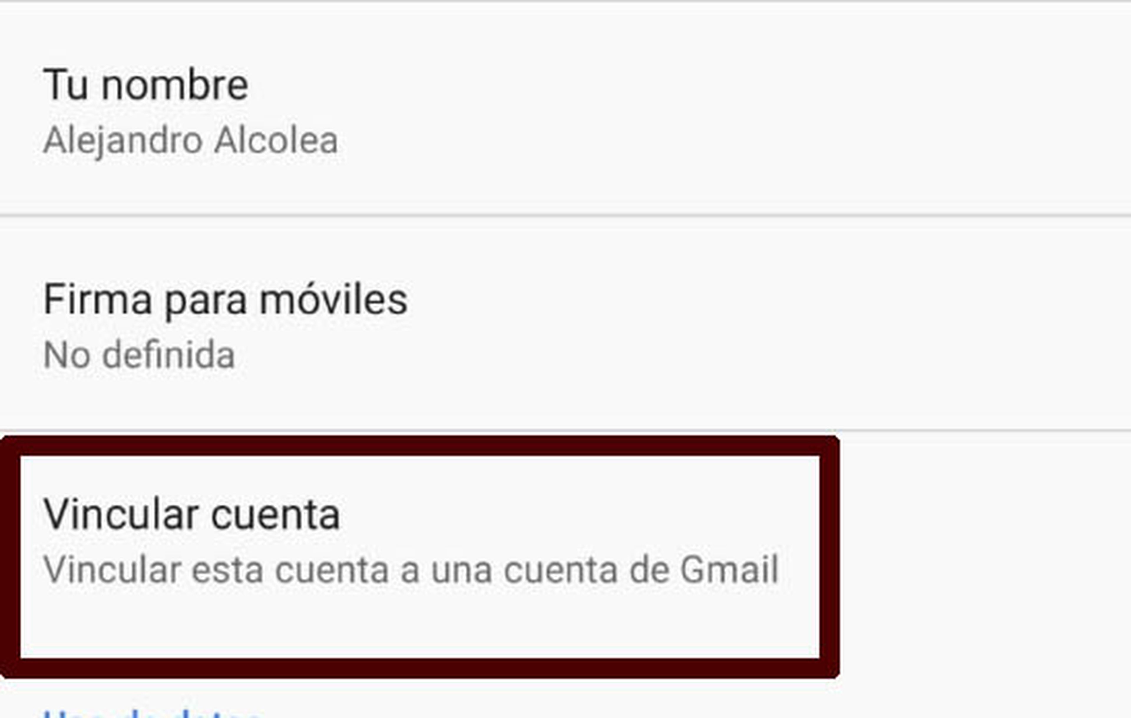Vincular correo Gmail Google