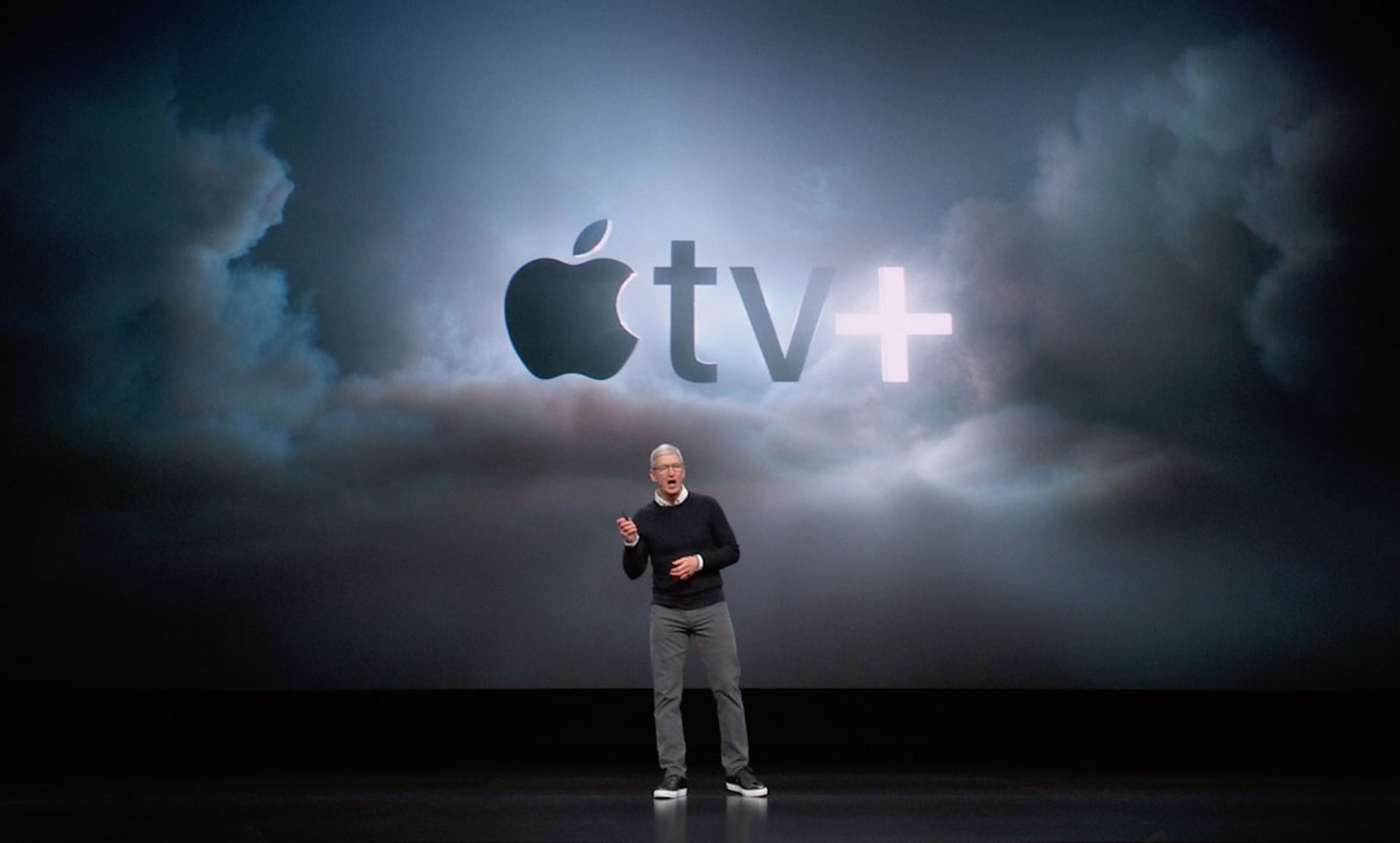 Tim Cook durante la presentación de Apple TV Plus.