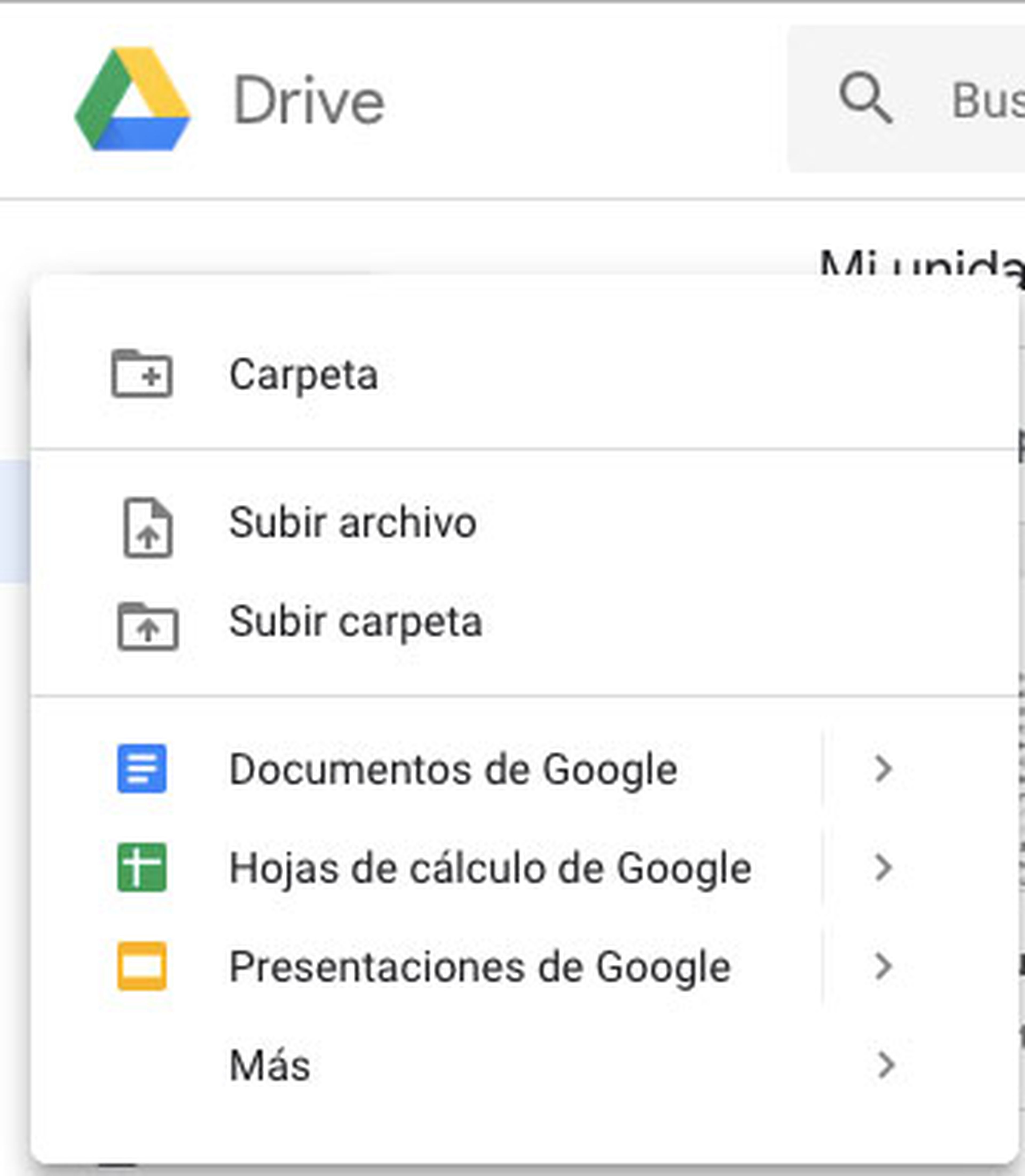 Crear carpeta en Google Docs