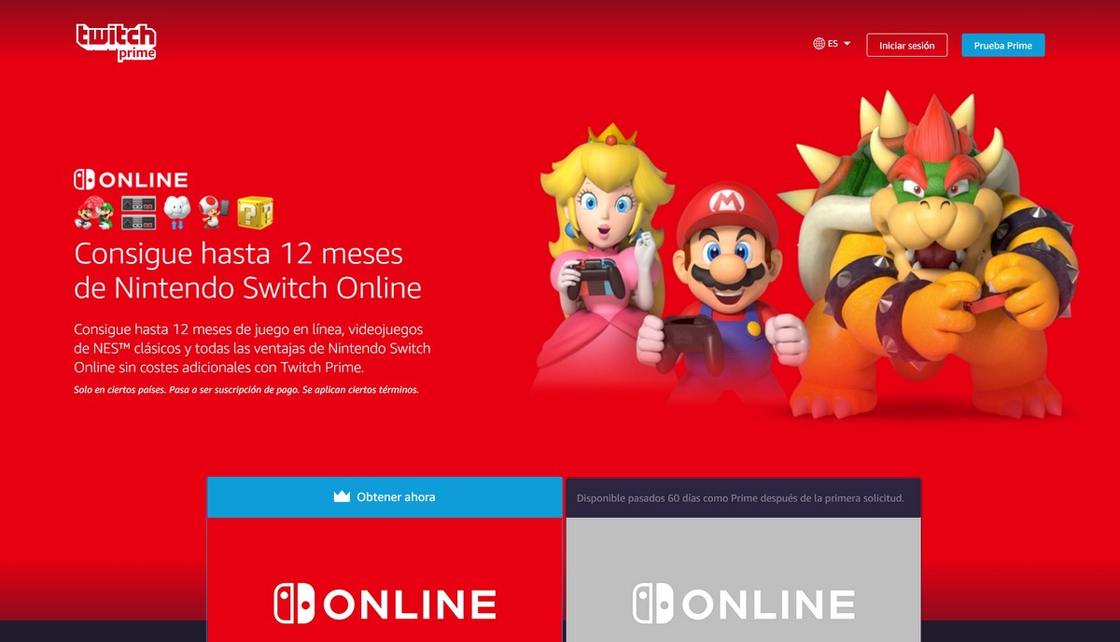 Twitch regala 12 meses de suscripción a Nintendo Switch Online, si eres de Amazon Prime