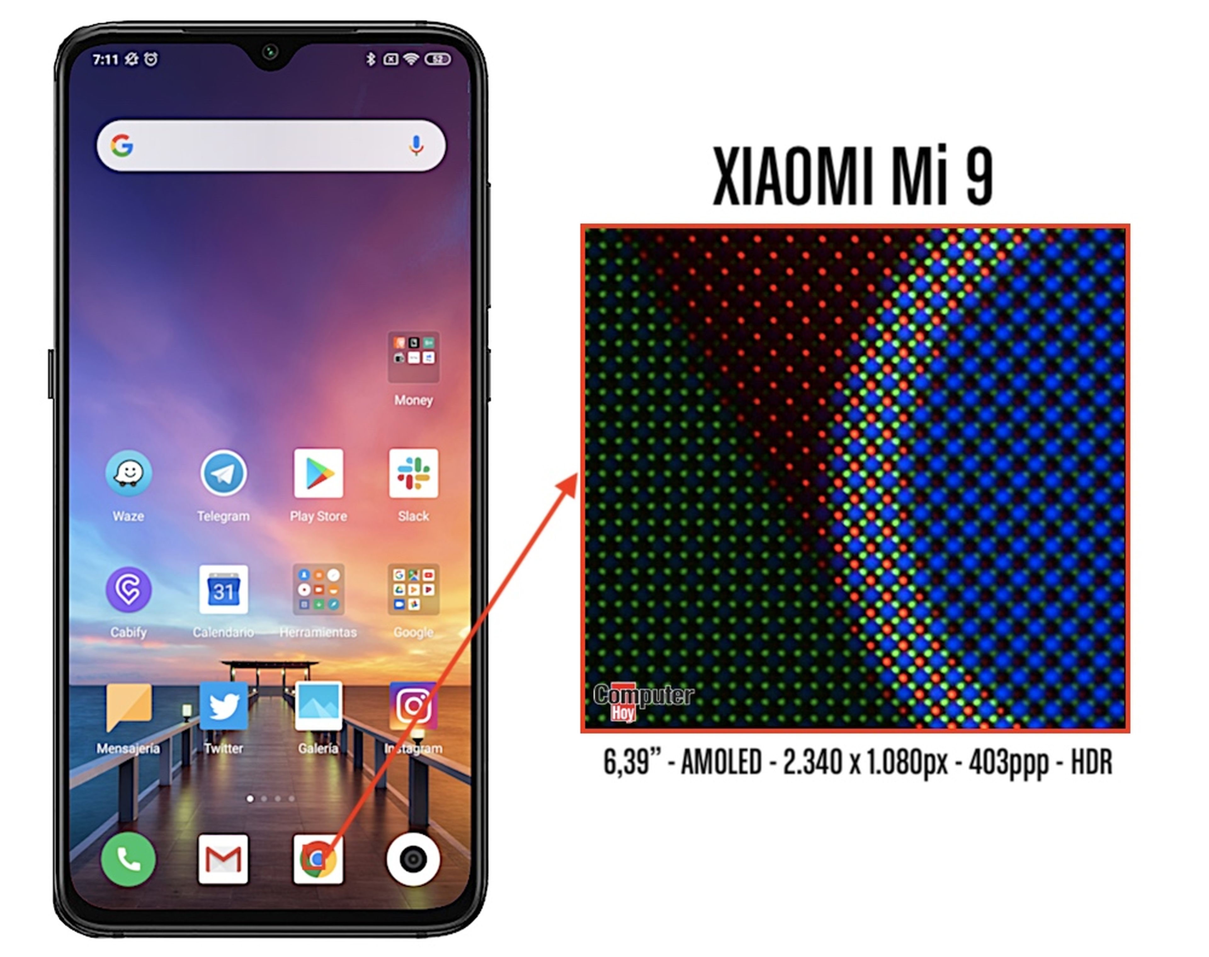 Xiaomi Mi 9 - pantalla labo