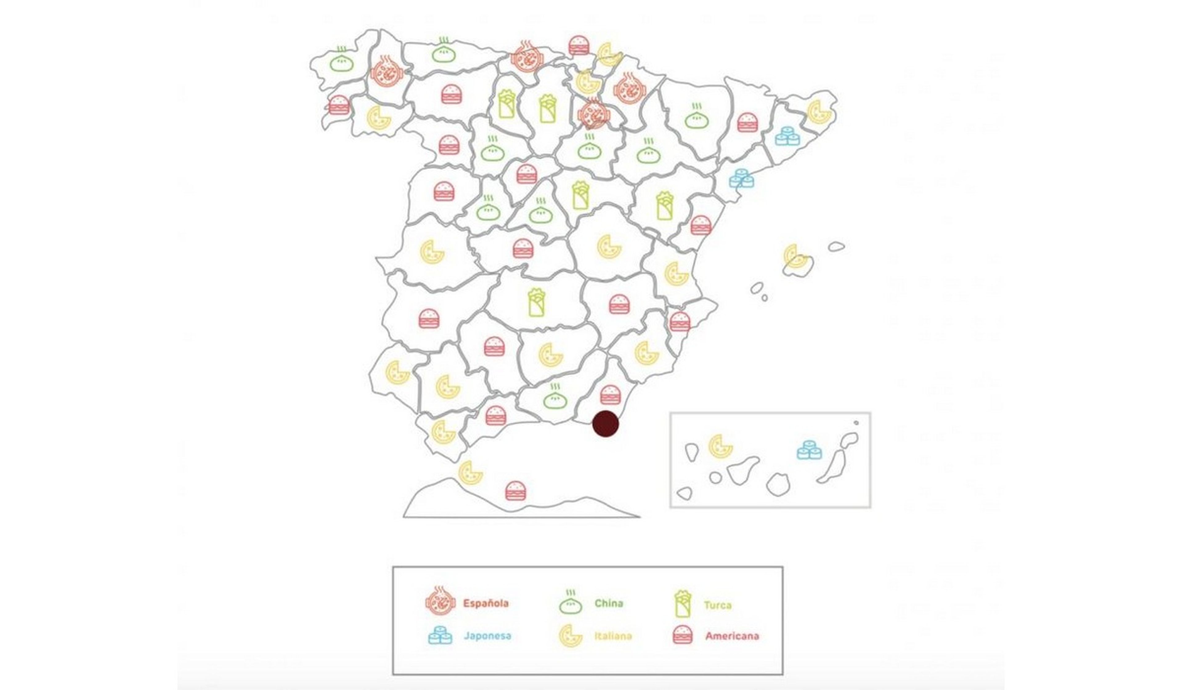La comida a domicilio más popular en cada provincia española, te sorprenderá