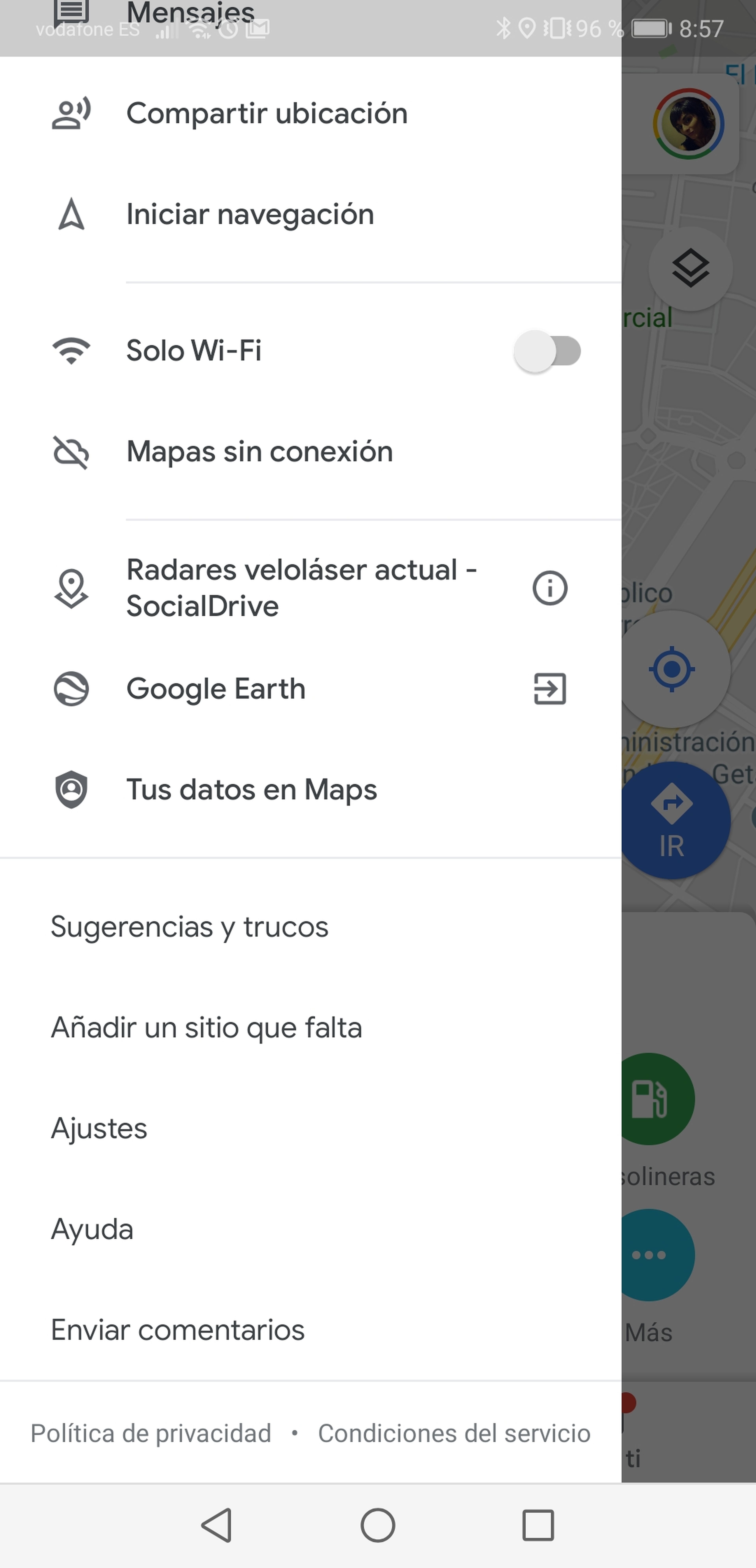 Velocímetro en Google Maps