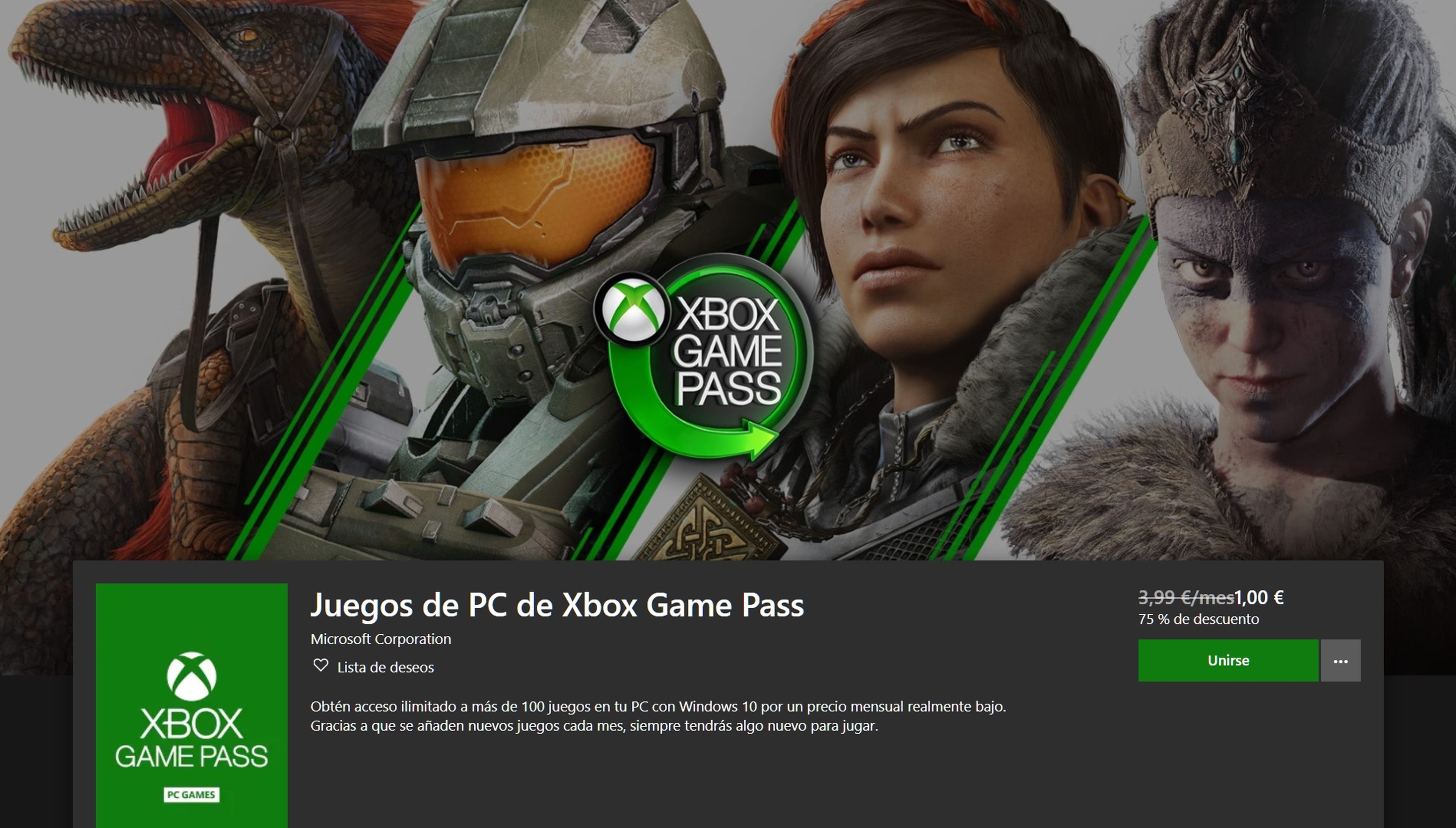 Xbox Game Pass para PC ya disponible, más de 100 juegos por solo 3,99 euros al mes