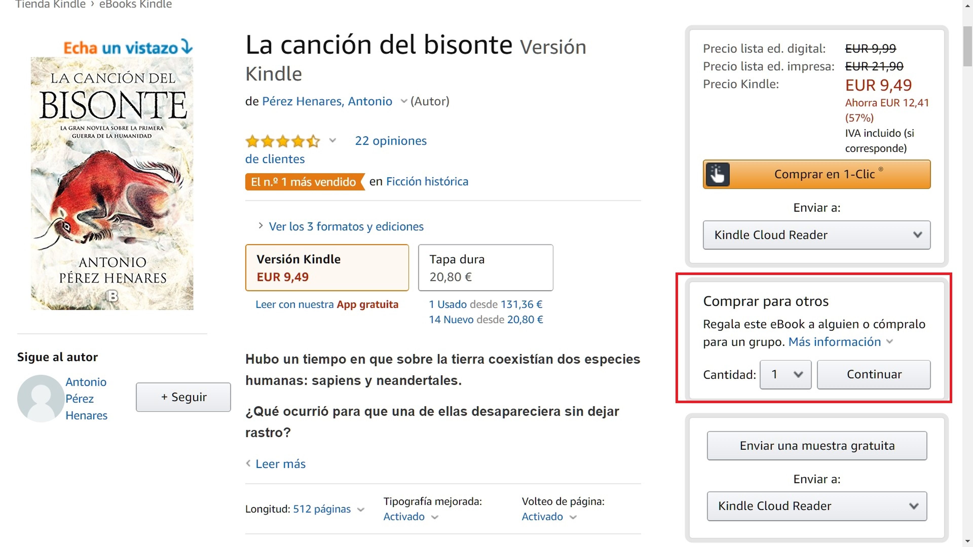 Regalar ebooks en Amazon Kindle