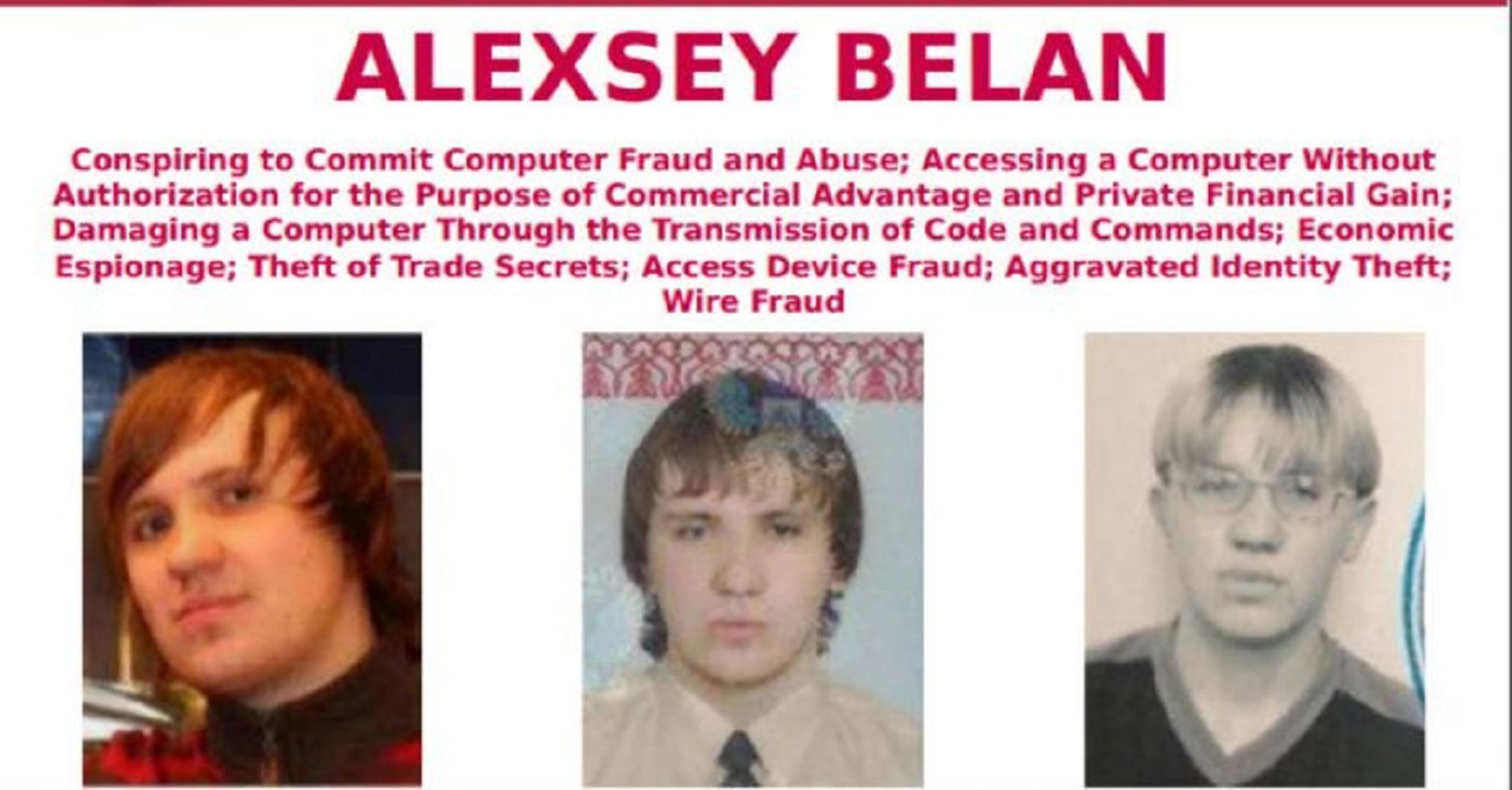 Alexsey Belan, un hacker persegido. La recompensa que se ofrece por Belan es de 100.000 dólares.