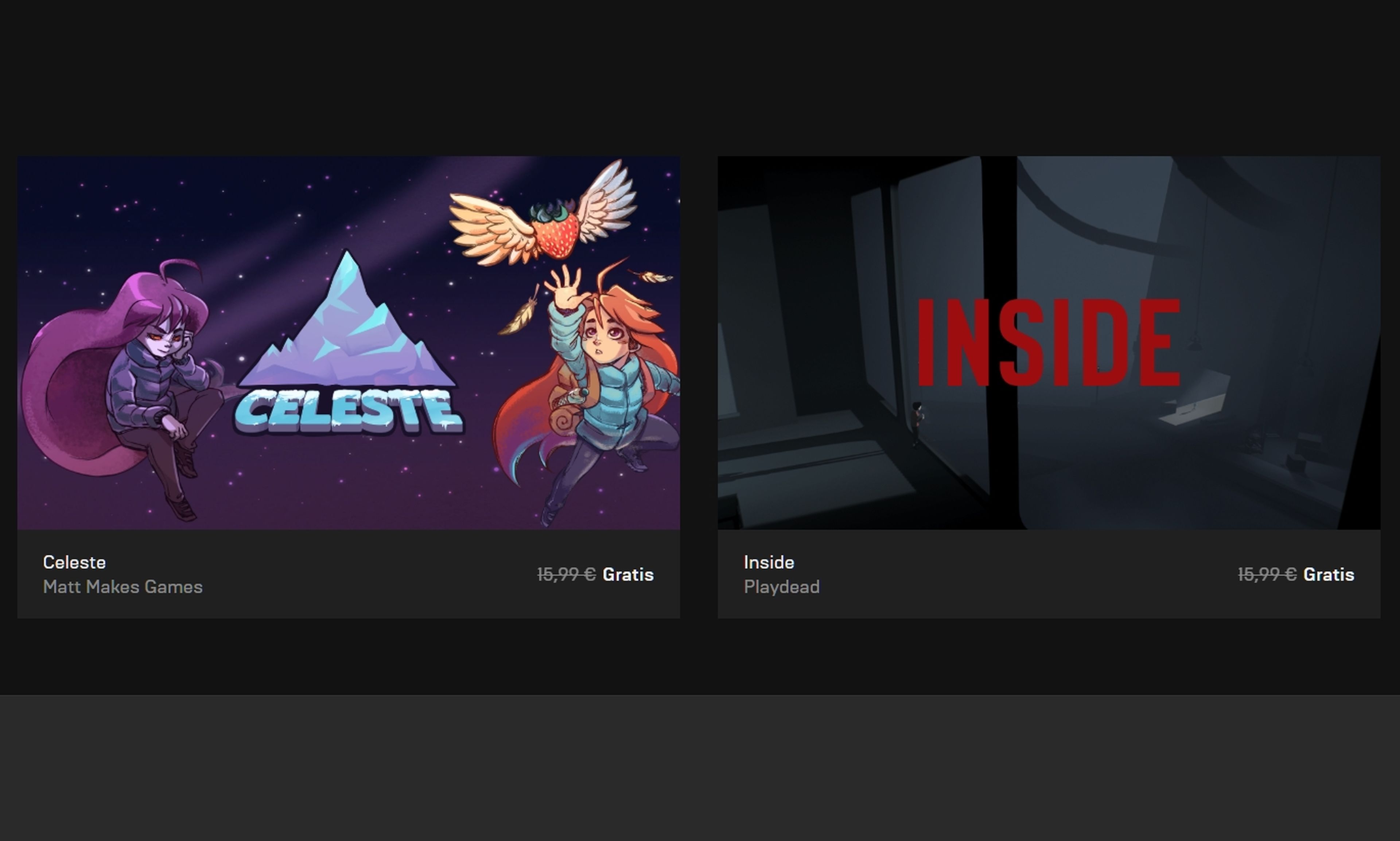 Celeste e Inside, dos de los mejores juegos indie de la historia, gratis en Epic Games Store