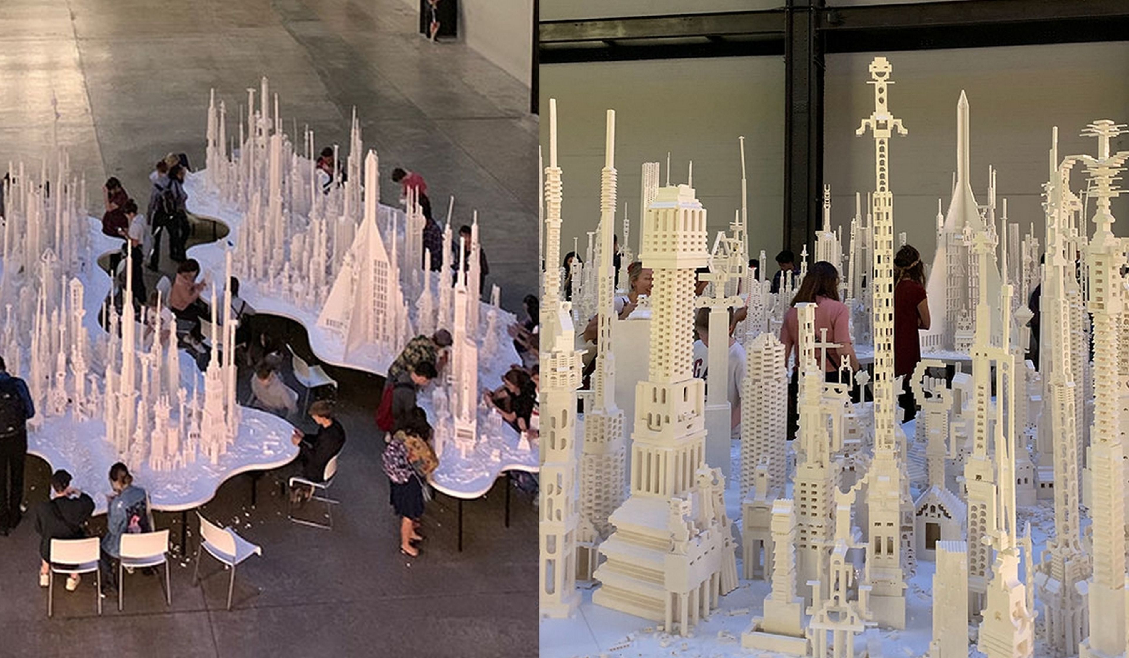 En esta exposición de arte los visitantes también crean las obras... con piezas de LEGO blancas