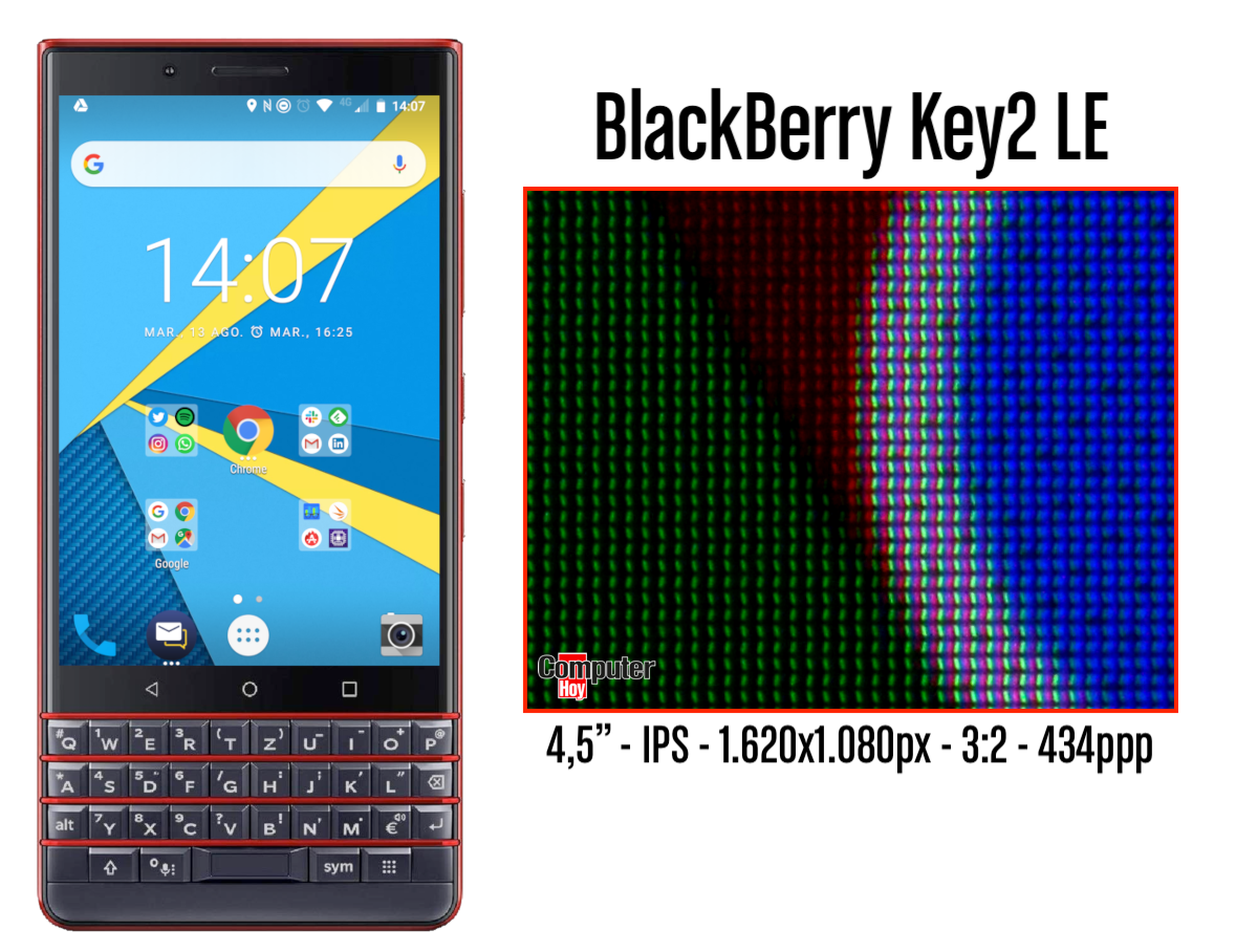 Prueba pantalla BlackBerry Key 2LE