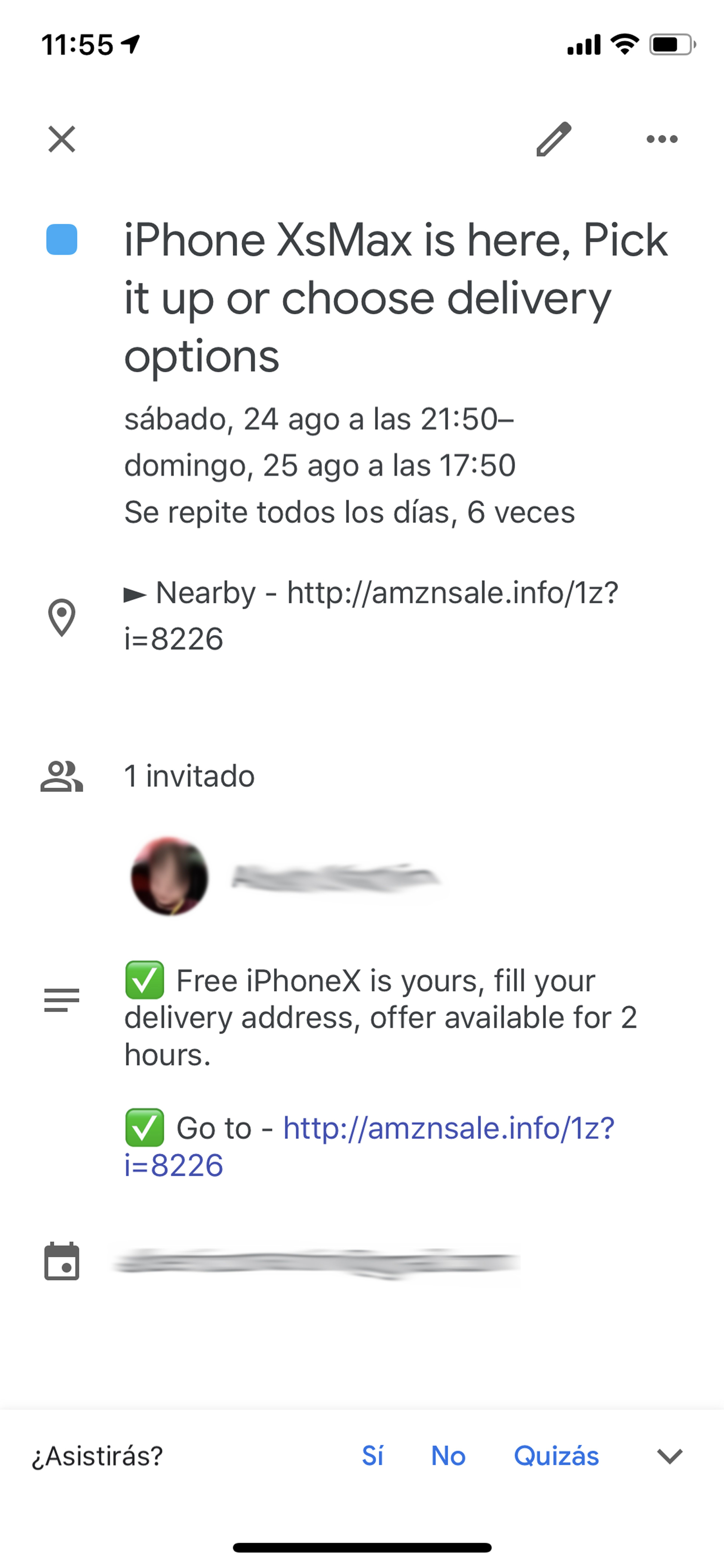 Spam Google Calendar