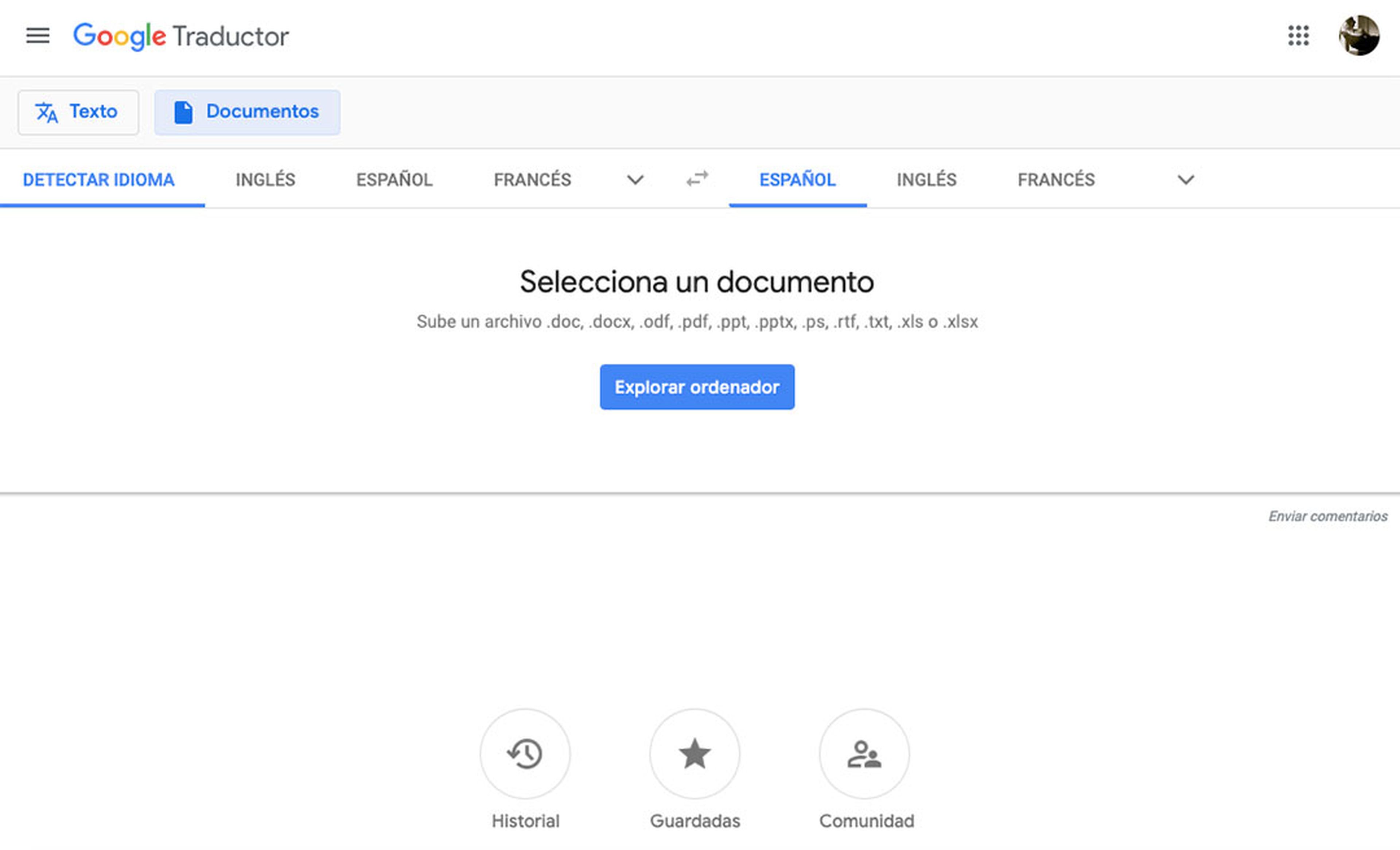 Traducir PDF con Google Translate