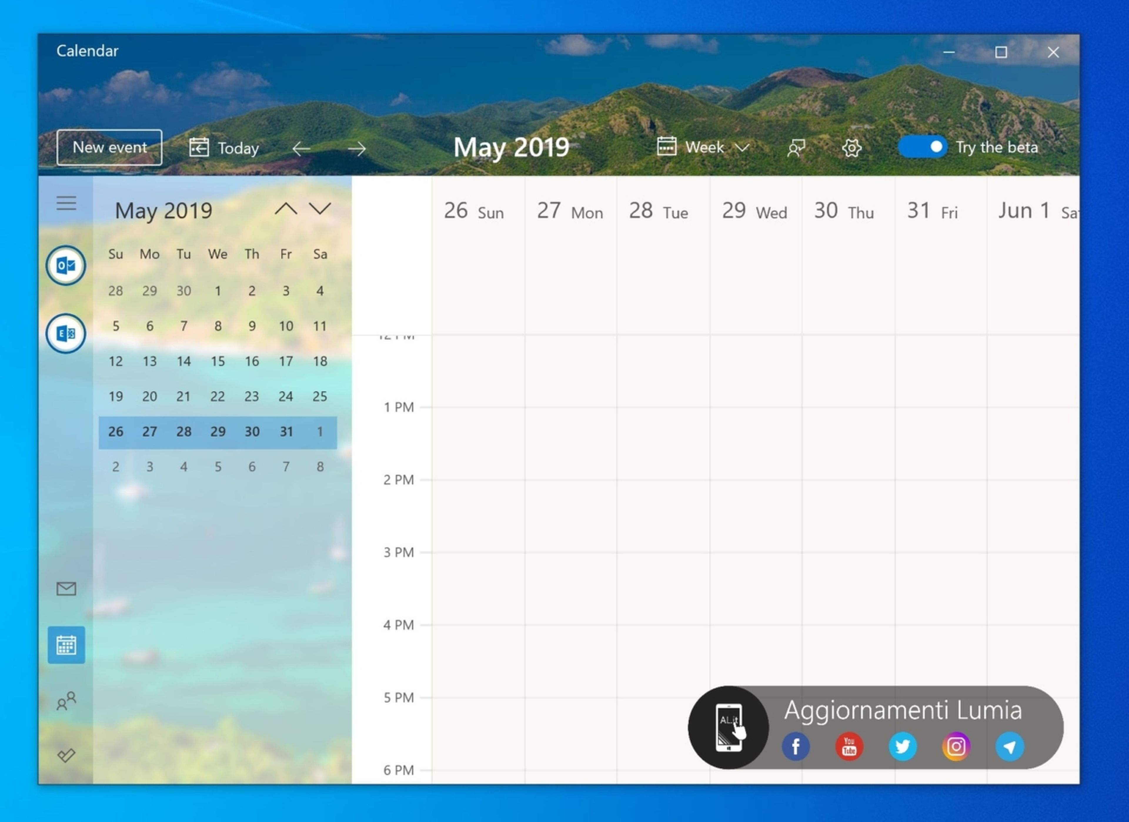 Calendario Windows 10