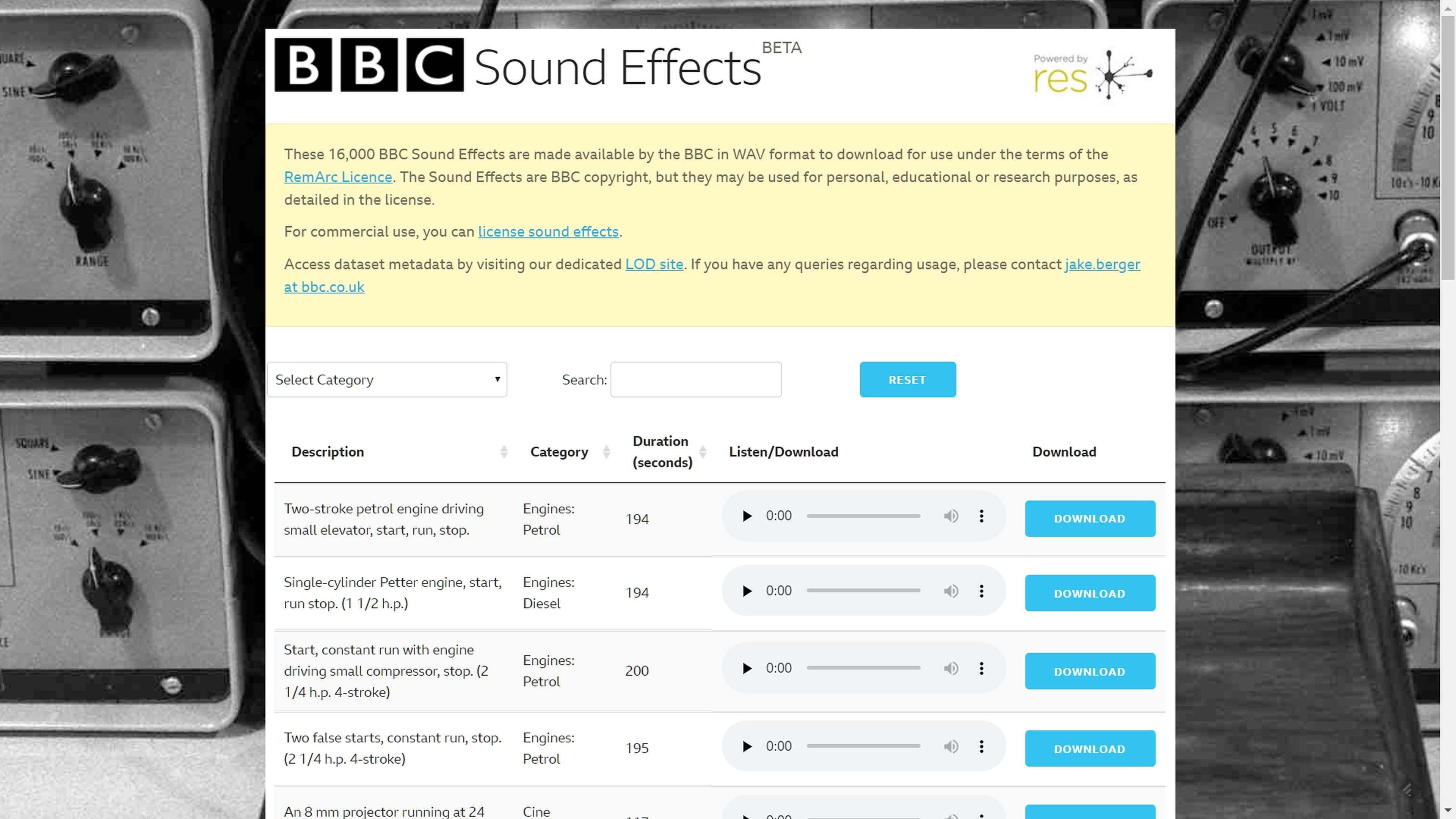 Descarga gratis 16.000 efectos de sonido del archivo de la BBC