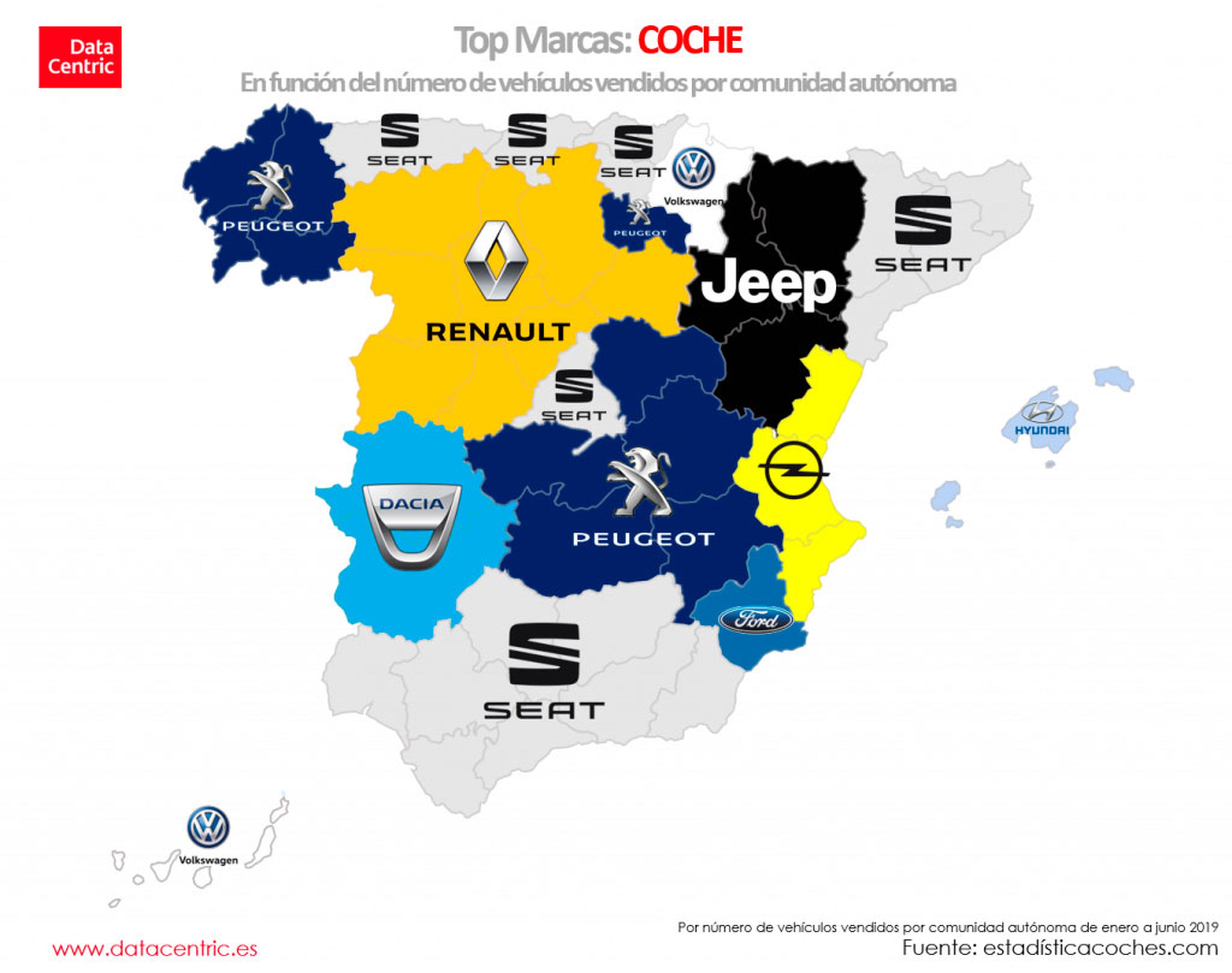 Mapa de marcas de coche