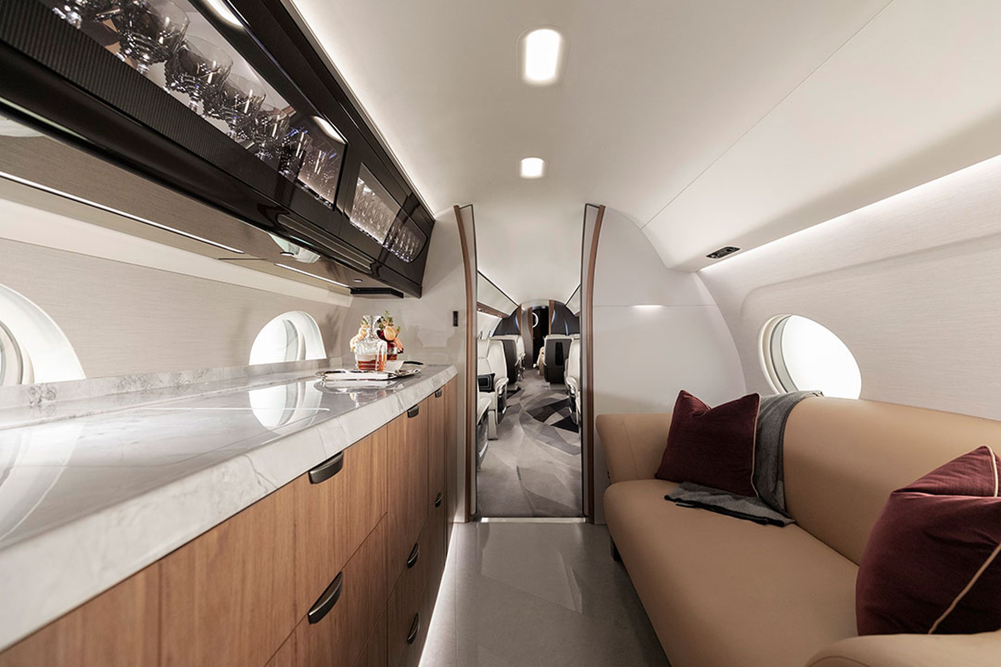 El interior de un Gulfstream G700.
