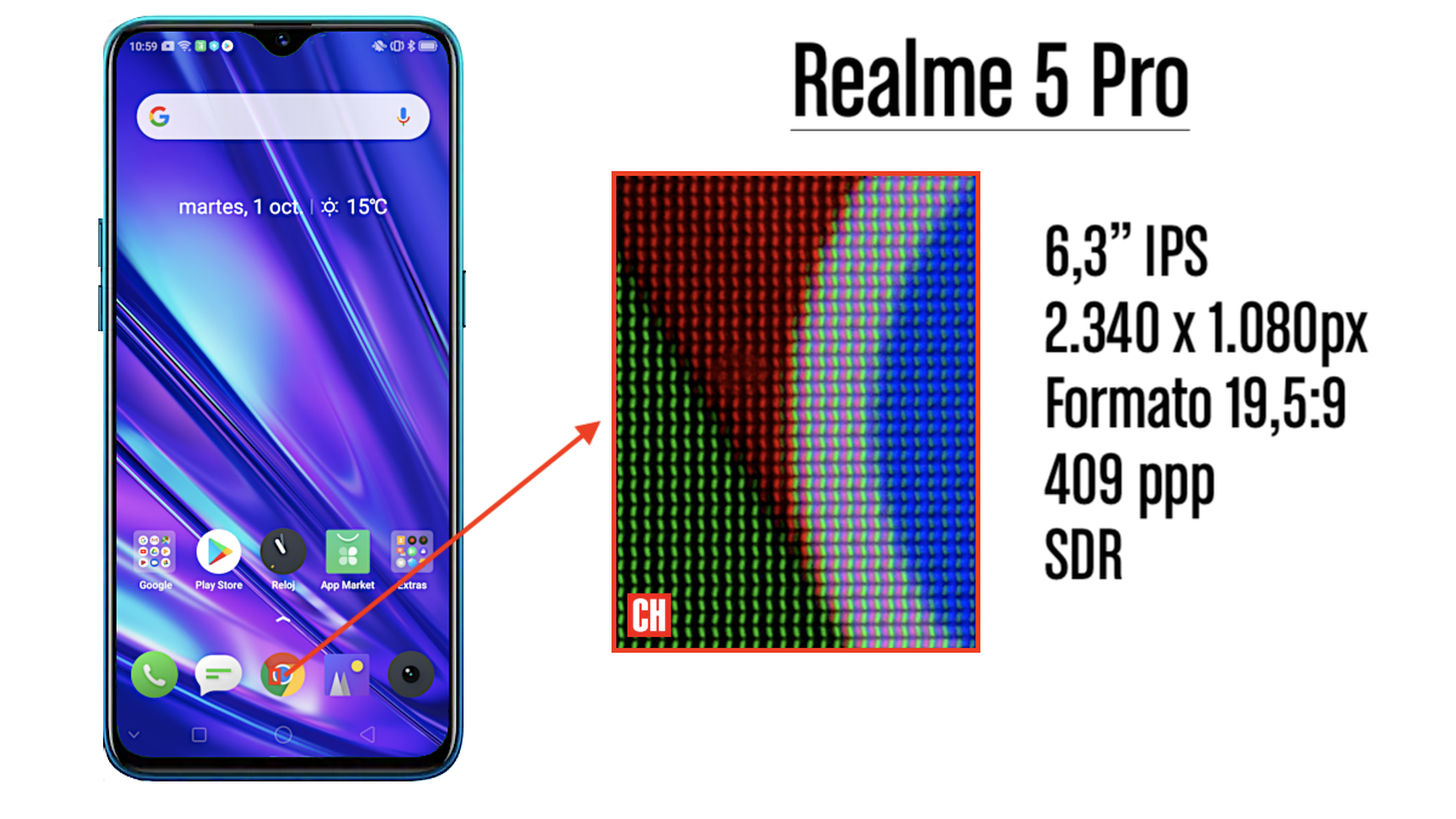 Prueba pantalla Realme 5 Pro