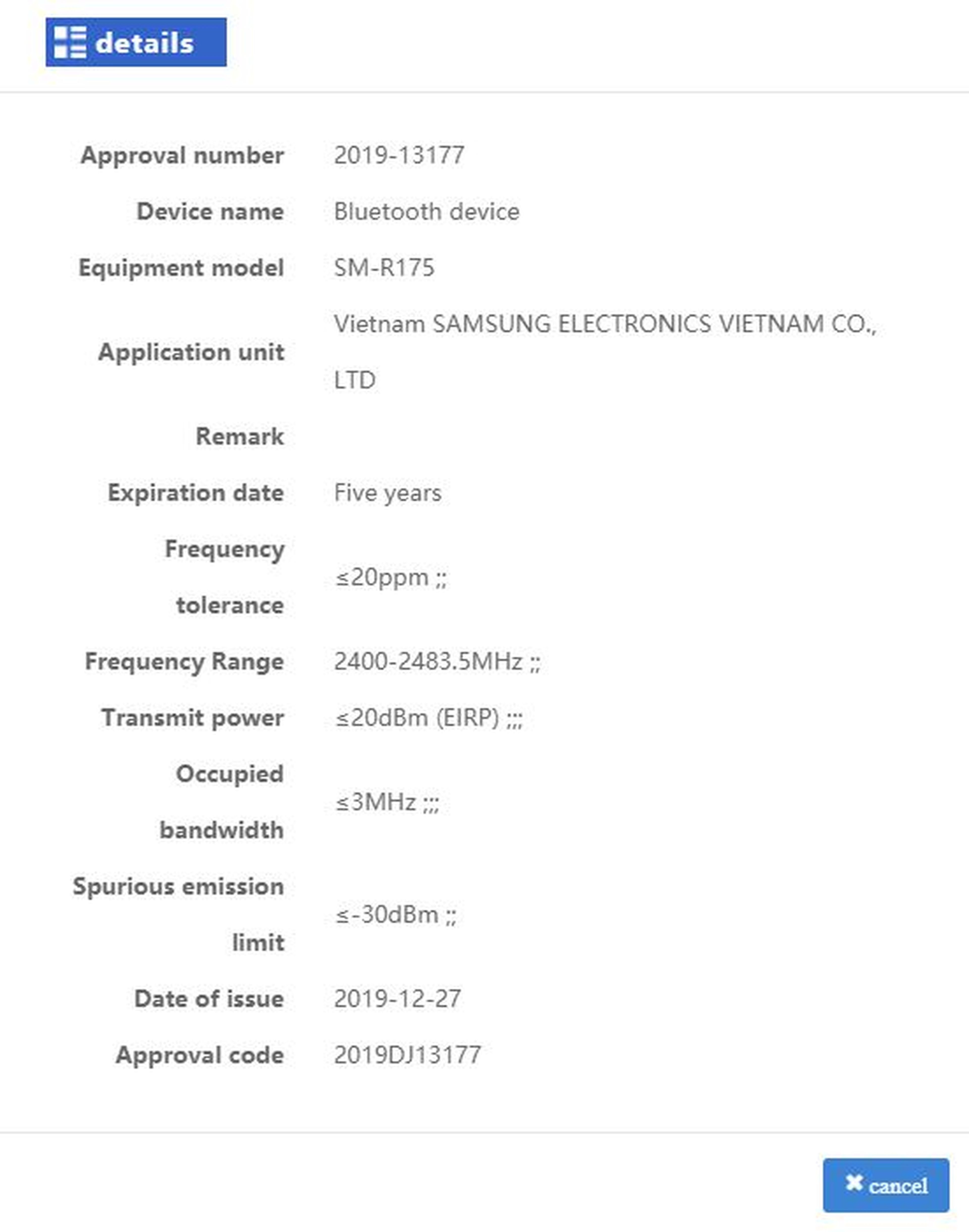 Certificación Samsung Galaxy Buds+