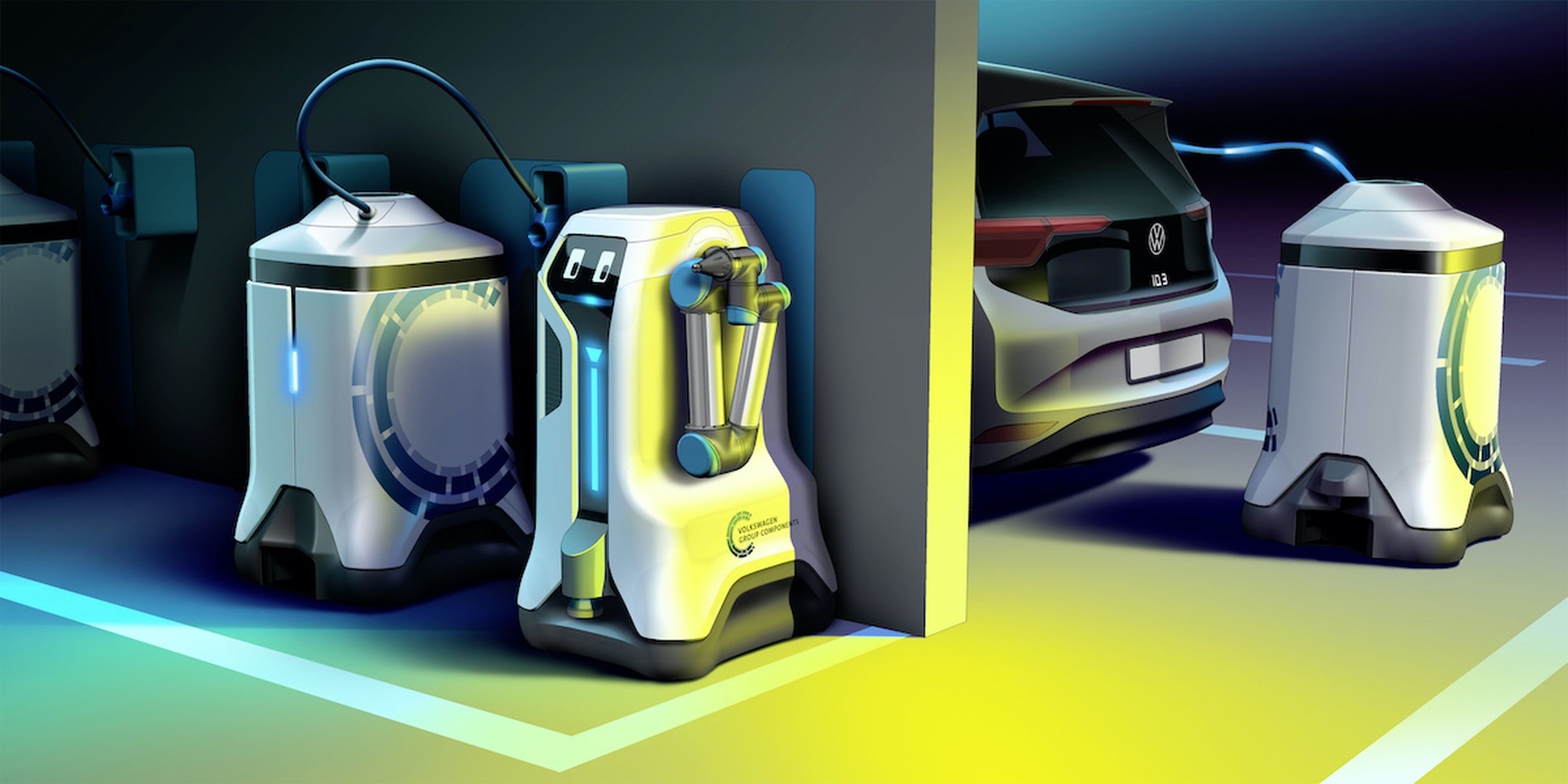 Robot de Volkswagen para cargar coches eléctricos