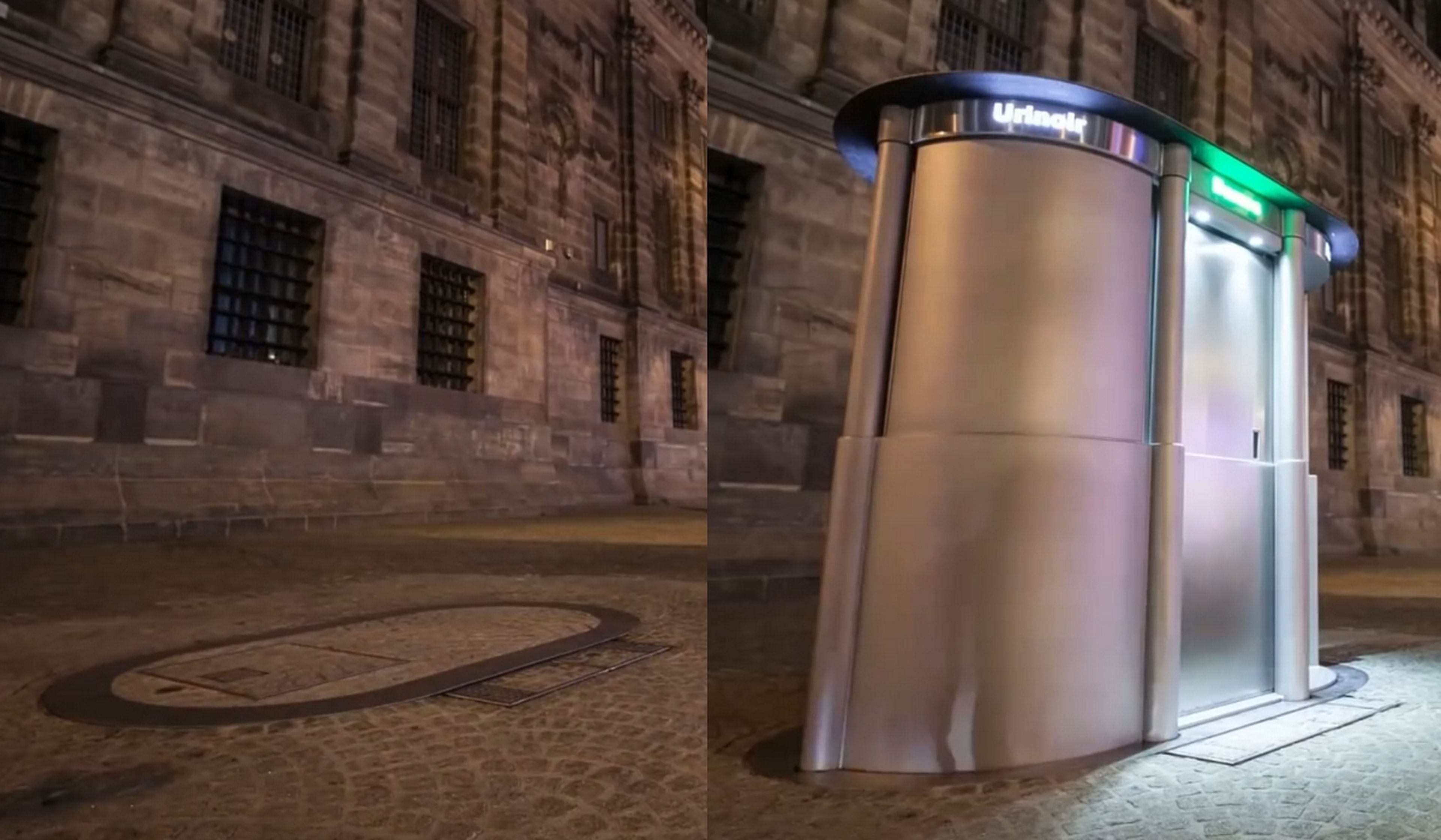 Los urinarios callejeros pop-up que se esconden bajo el suelo y salen a la superficie por la noche